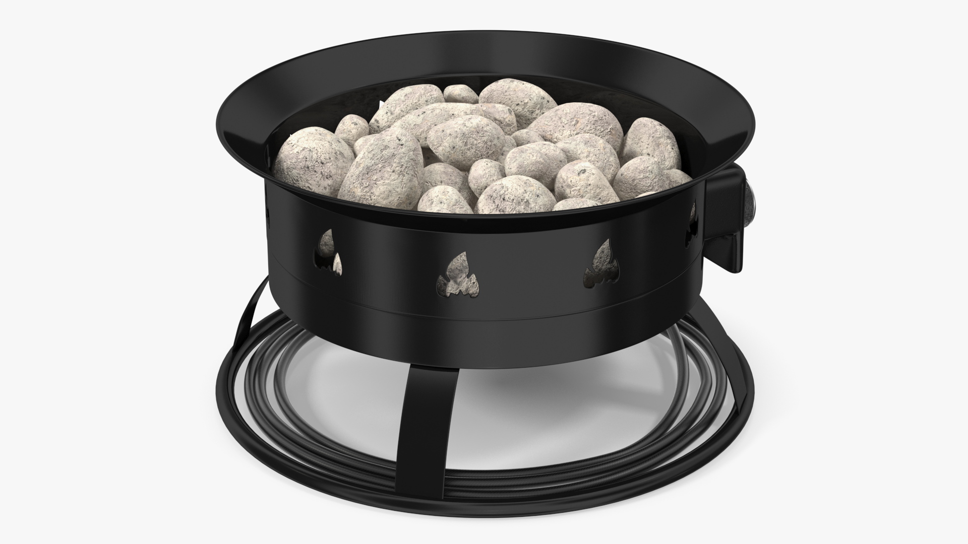 3D Outland Living Firebowl Propane Fire Pit with Rocks