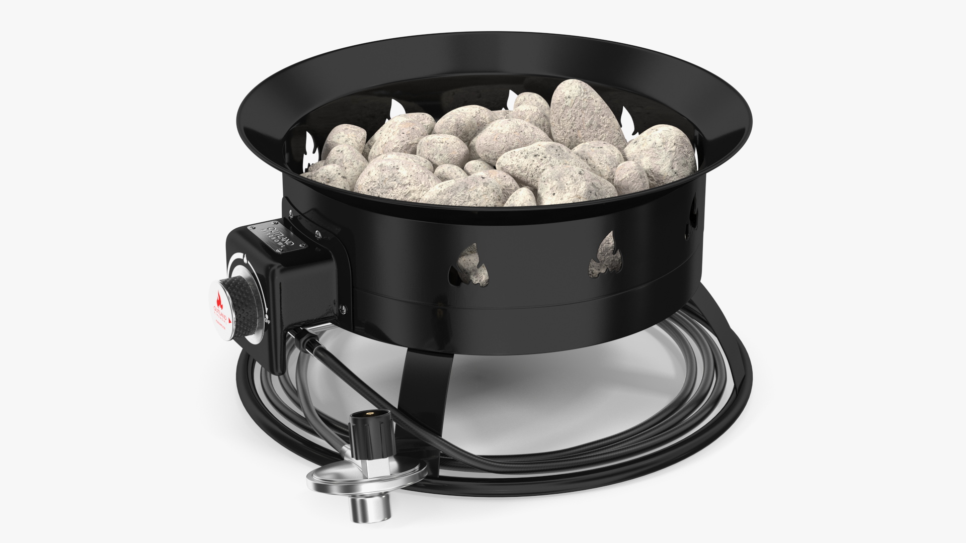 3D Outland Living Firebowl Propane Fire Pit with Rocks