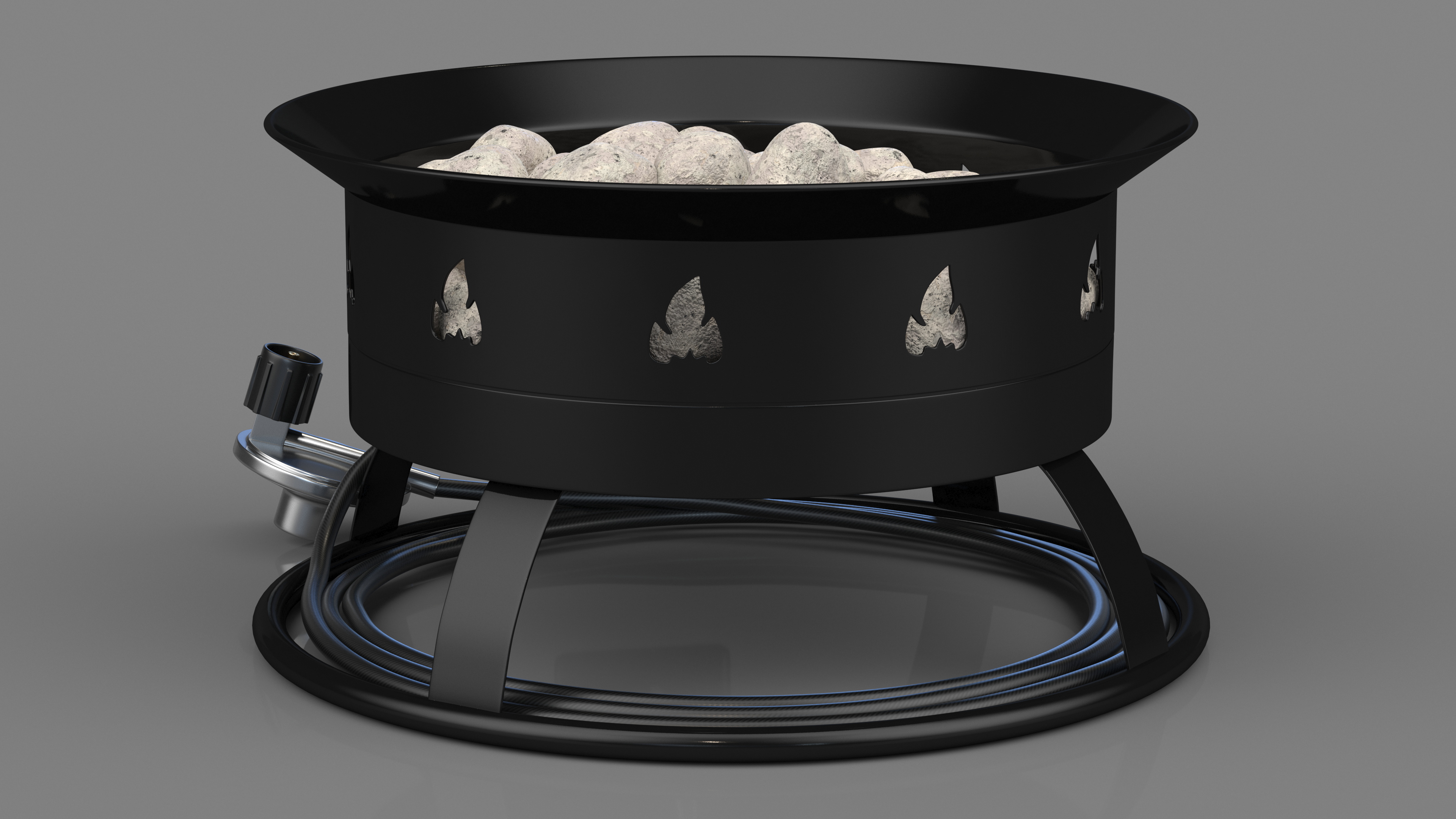 3D Outland Living Firebowl Propane Fire Pit with Rocks