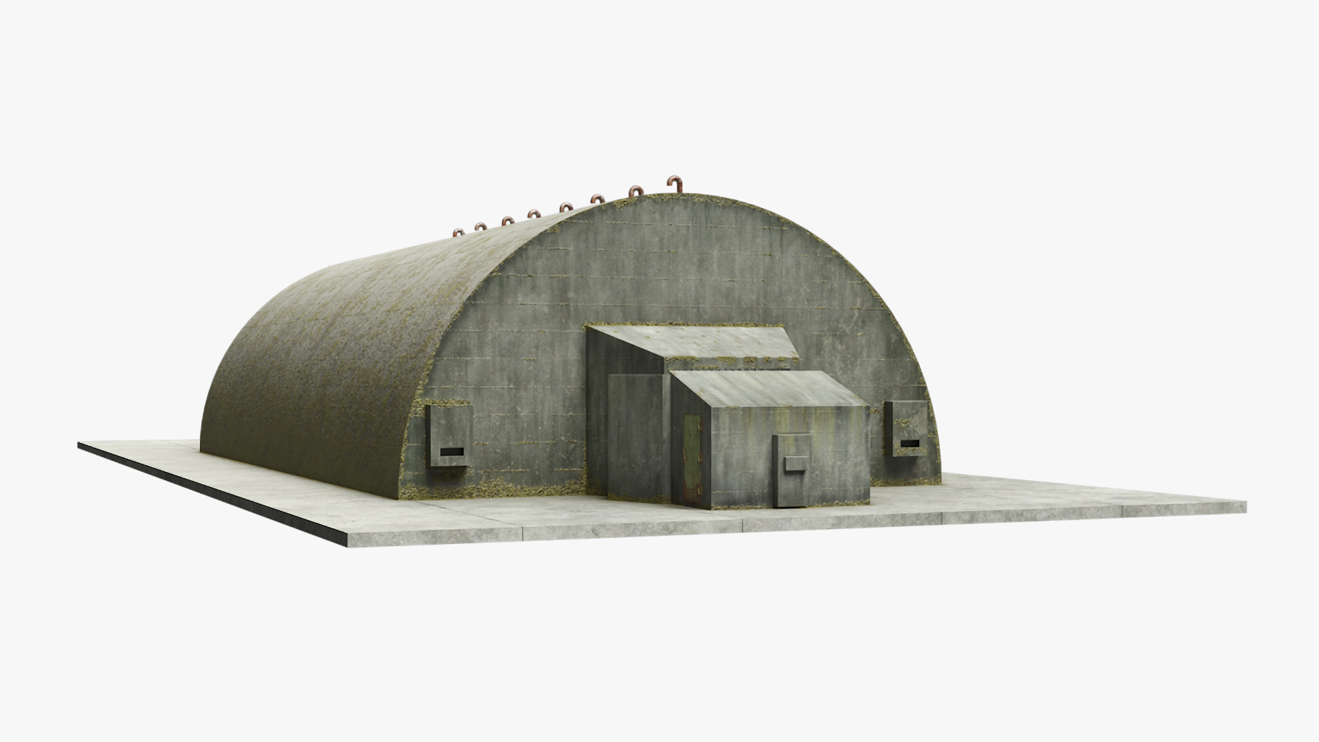 3D Abandoned Aircraft Shelter Open