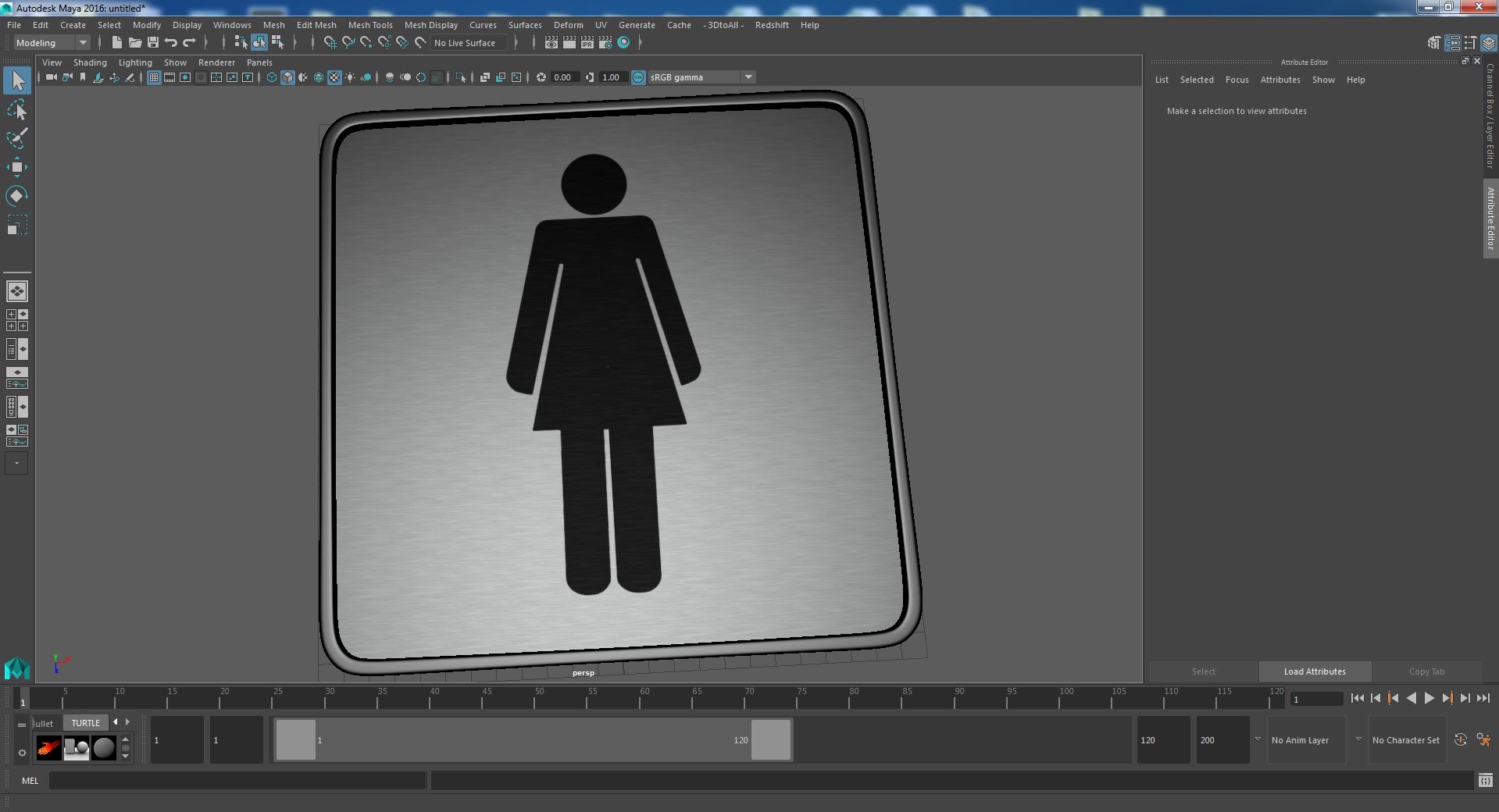 Womens Toilet Compliance Sign 3D model