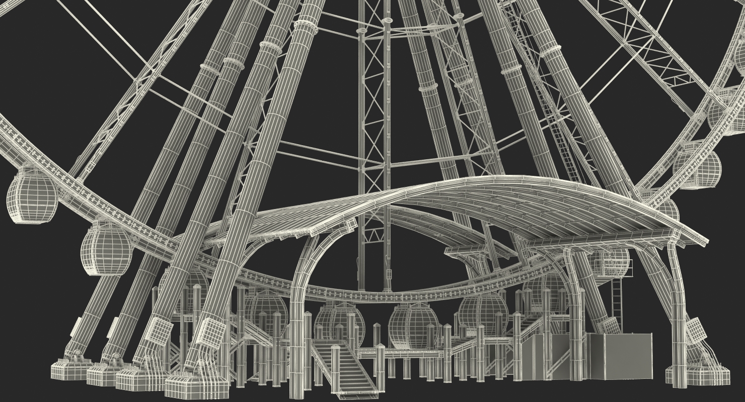 3D model Seattle Great Ferris Wheel at Night