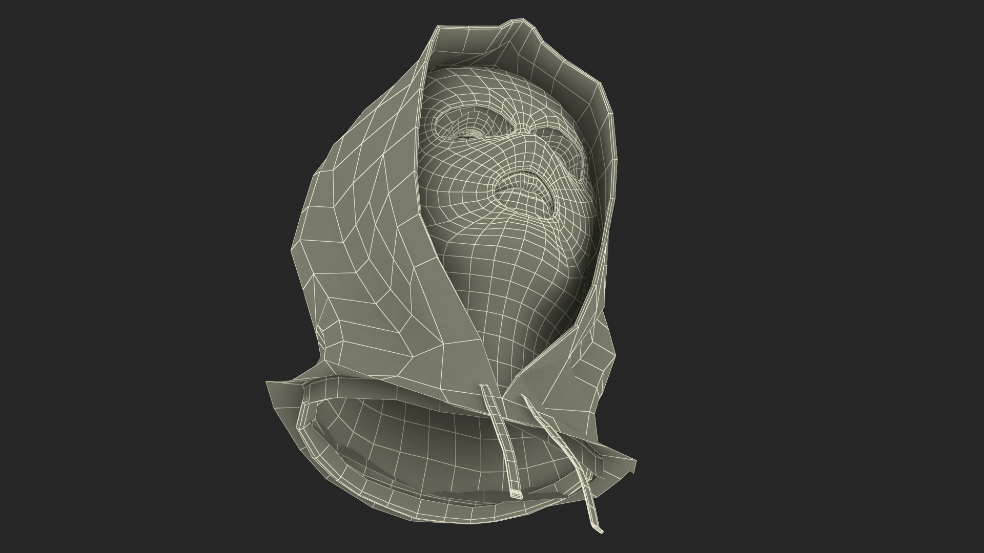 3D Thief Male Character Head Wearing Hood model