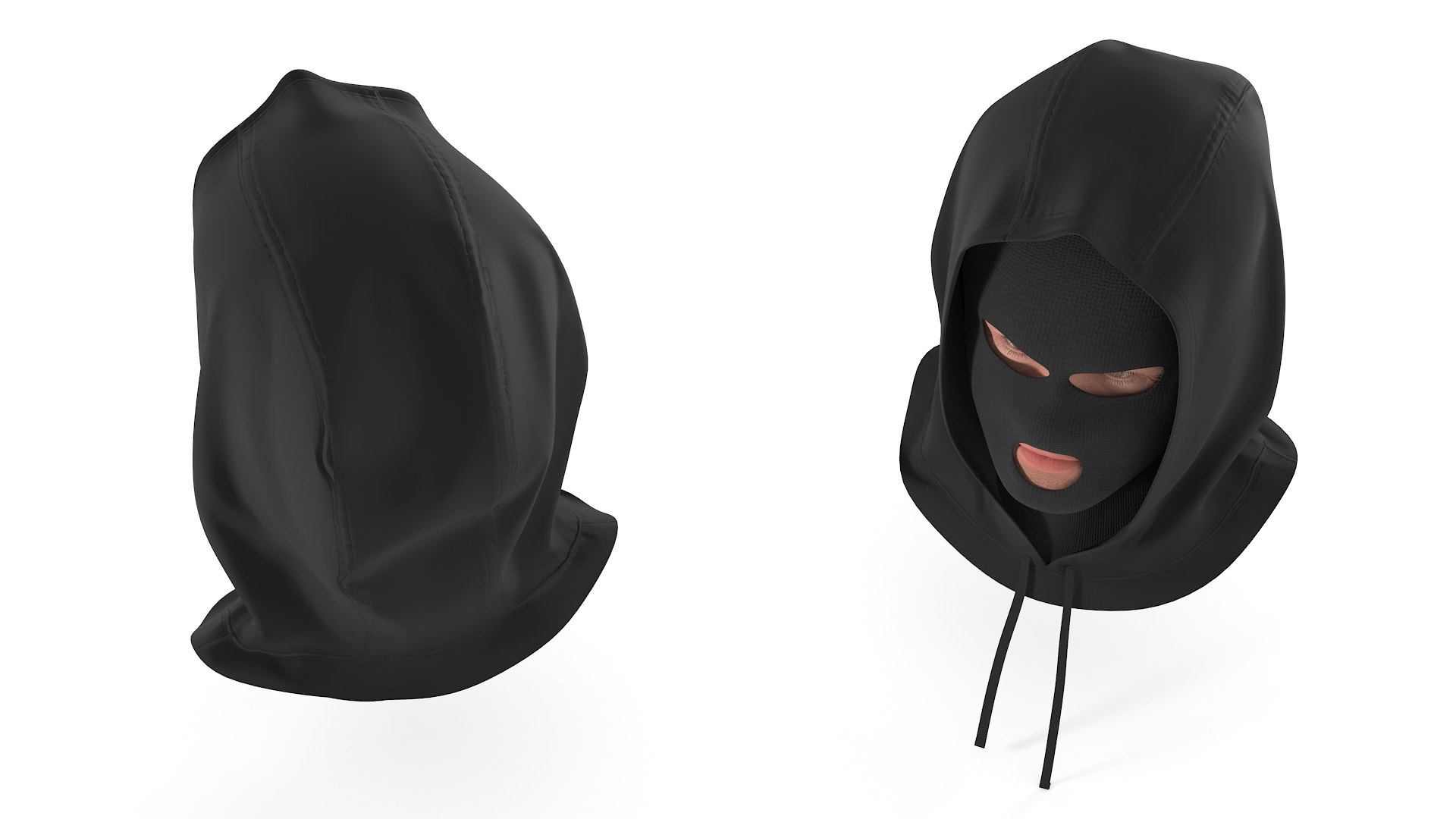 3D Thief Male Character Head Wearing Hood model