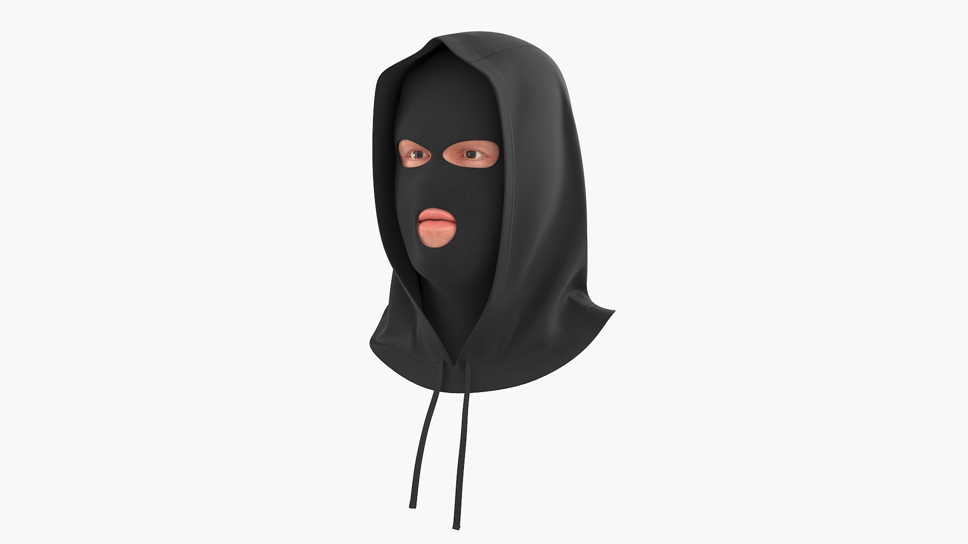 3D Thief Male Character Head Wearing Hood model