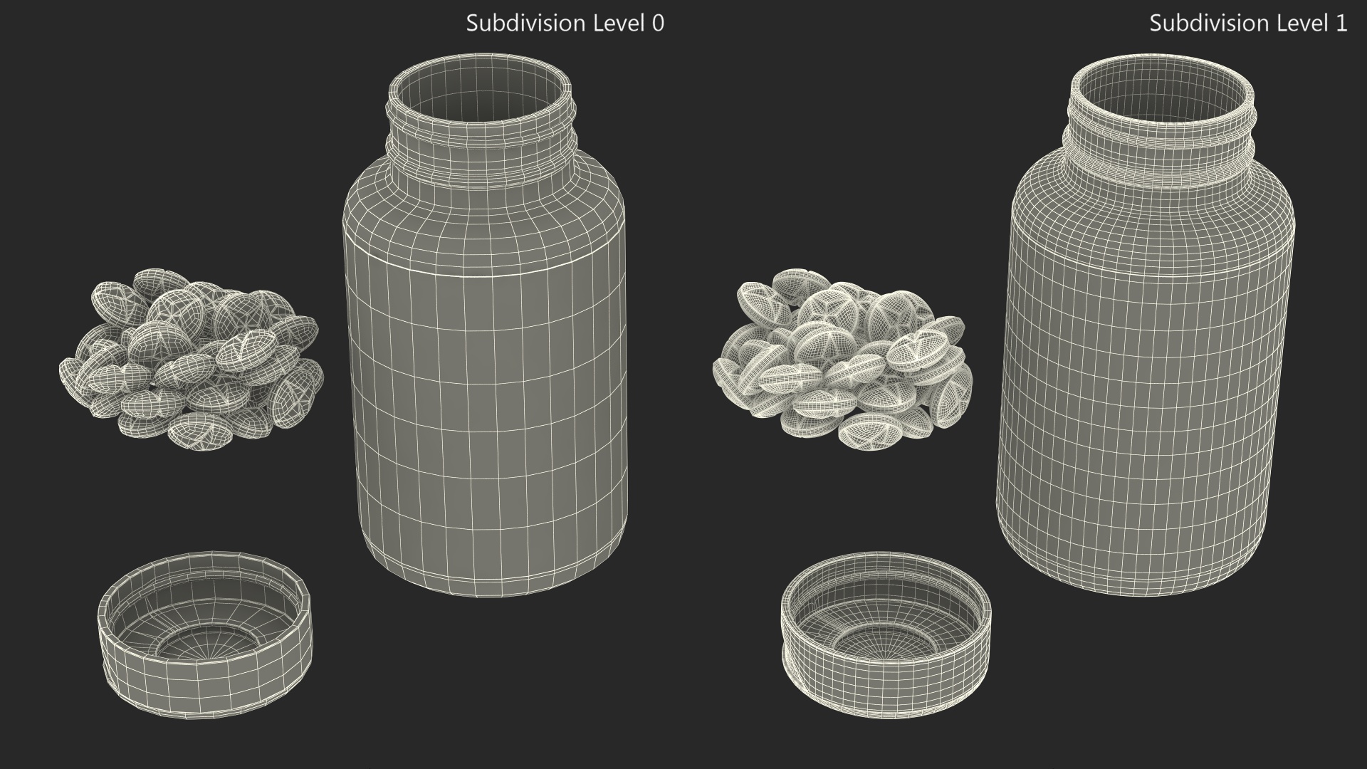 3D Vitamin C and Plastic Container