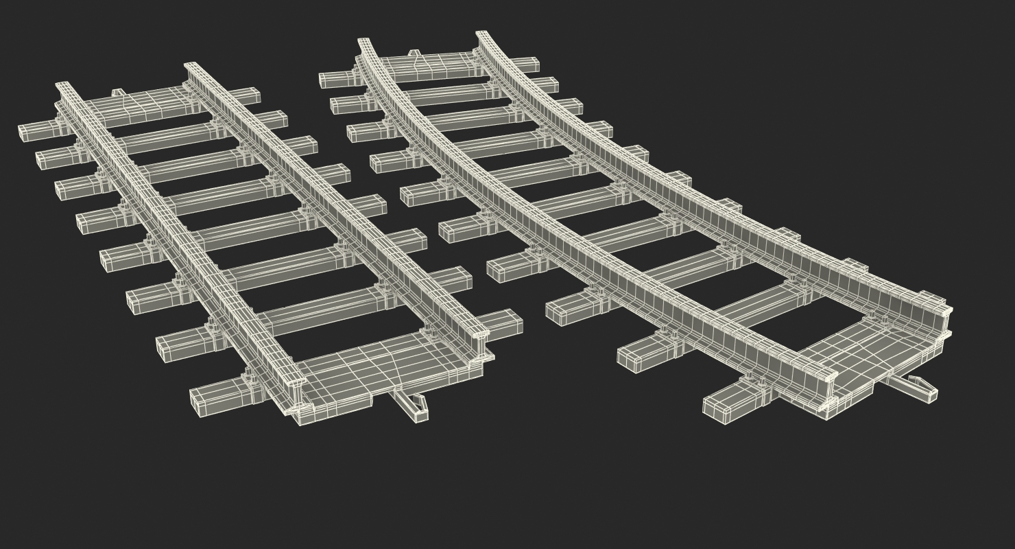 3D Toy Rails Set model