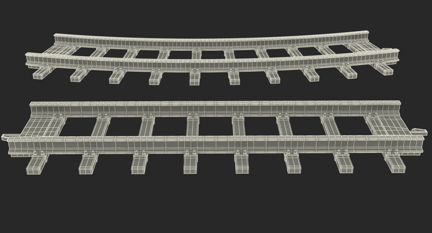 3D Toy Rails Set model