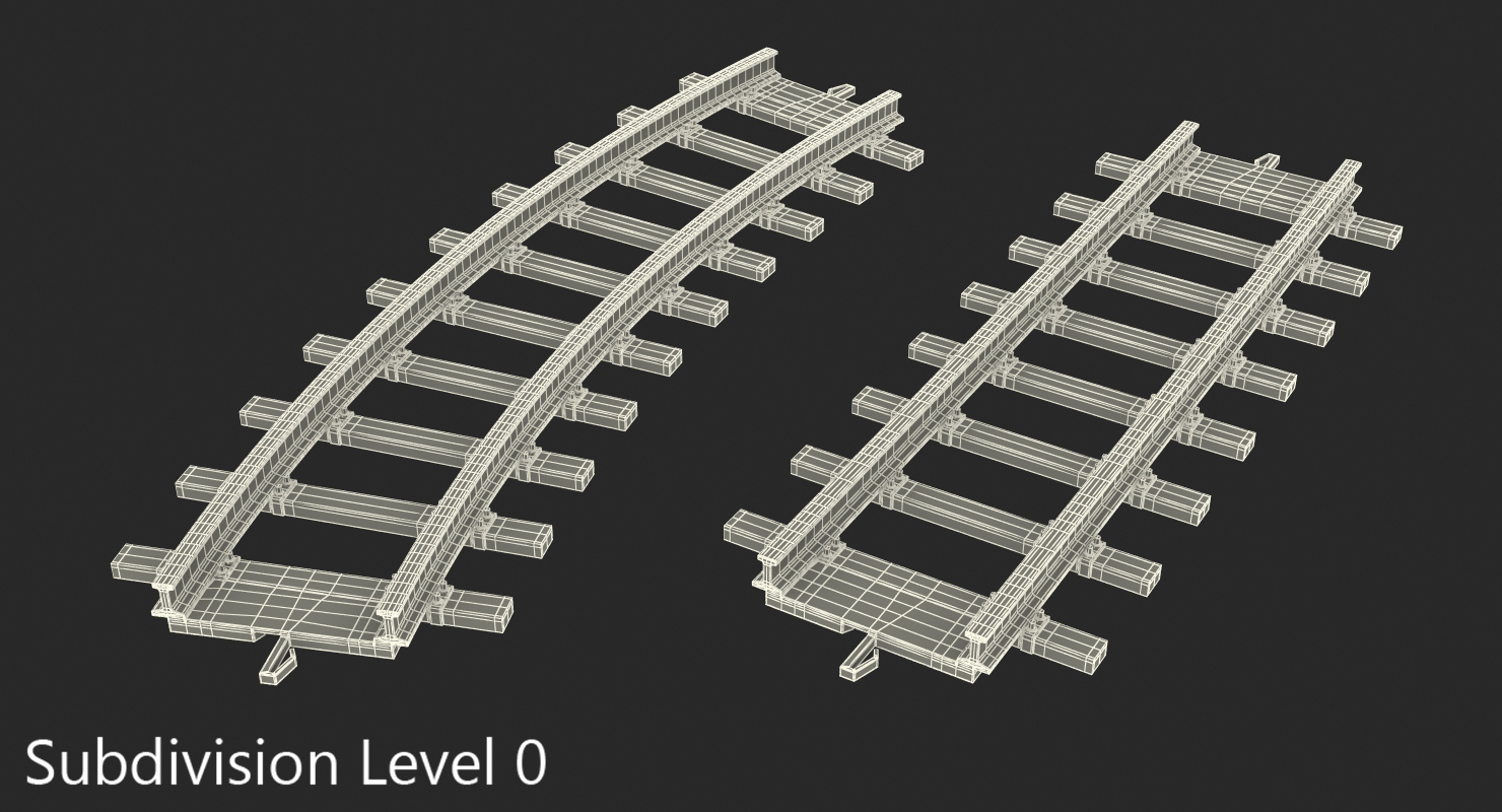 3D Toy Rails Set model