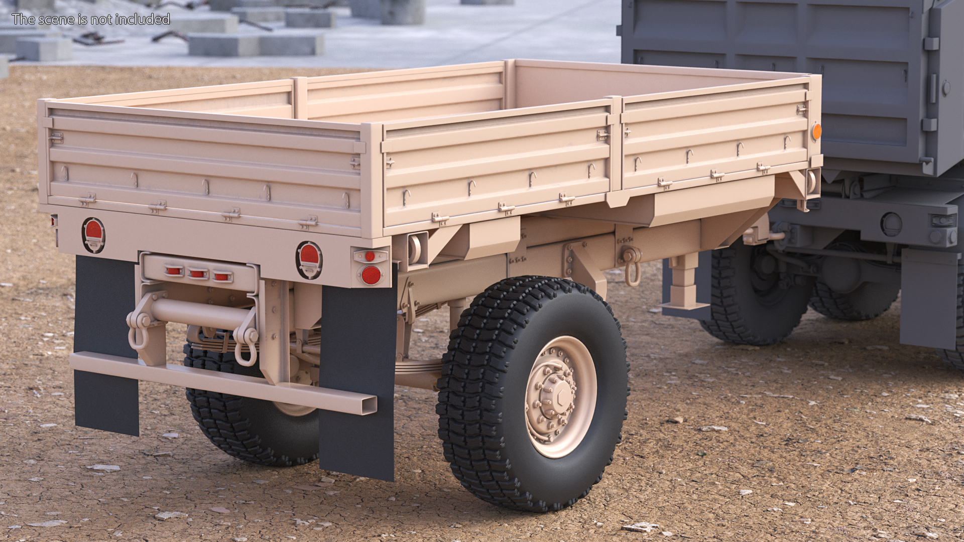 3D Military Cargo Trailer M1082 Sand model