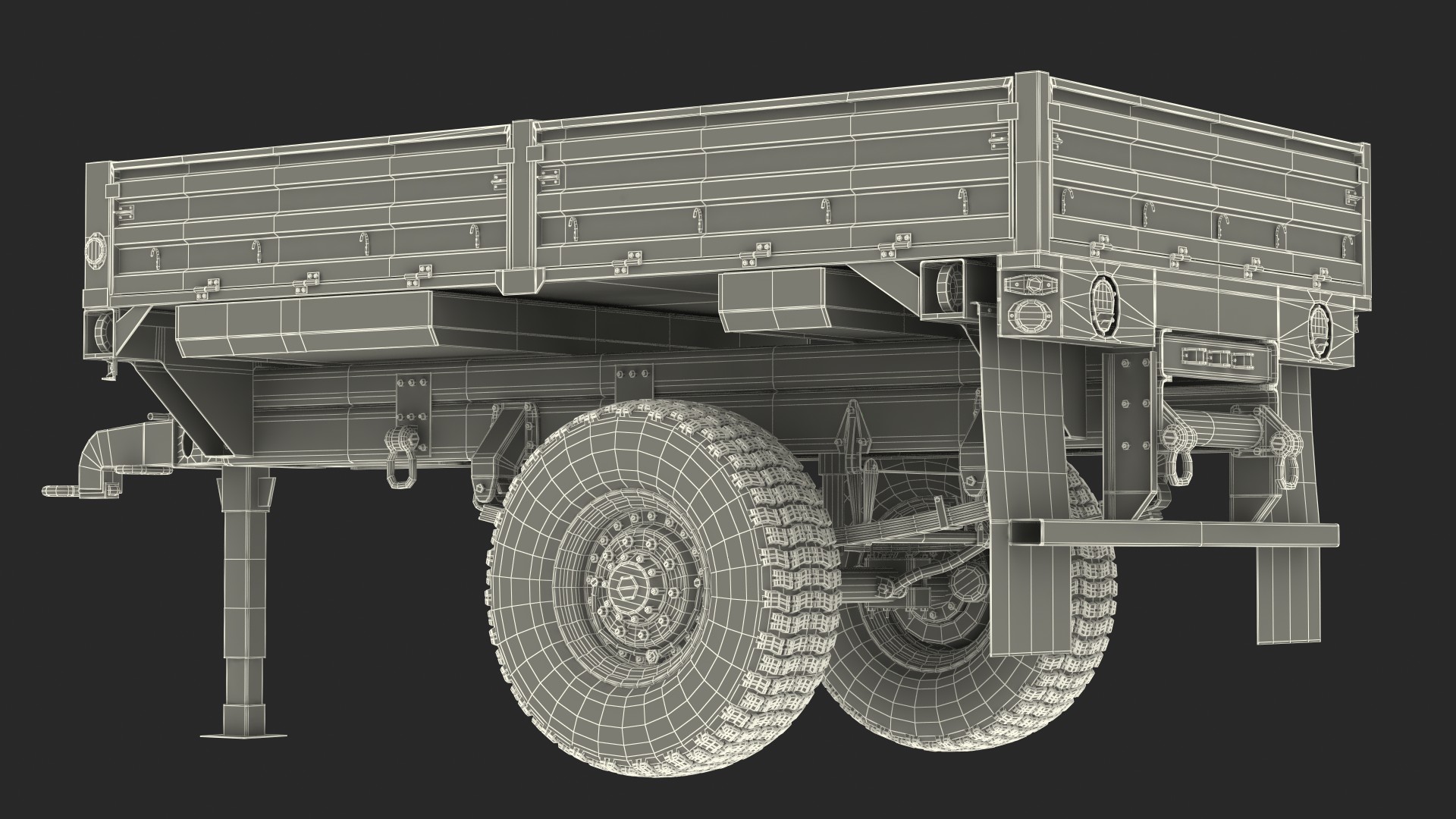 3D Military Cargo Trailer M1082 Sand model