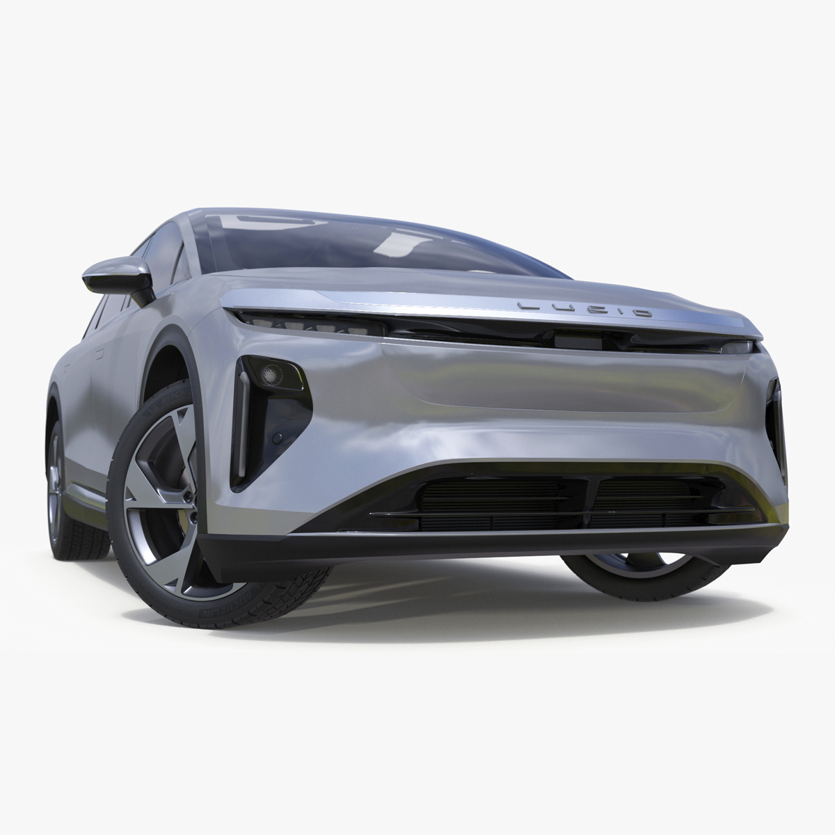 3D Lucid Gravity Electric Suv Gray with Lights Off Rigged for Cinema 4D model