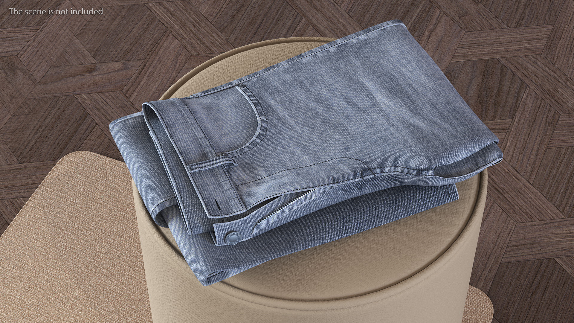 Folded Diesel Mens Jeans Gray 3D model