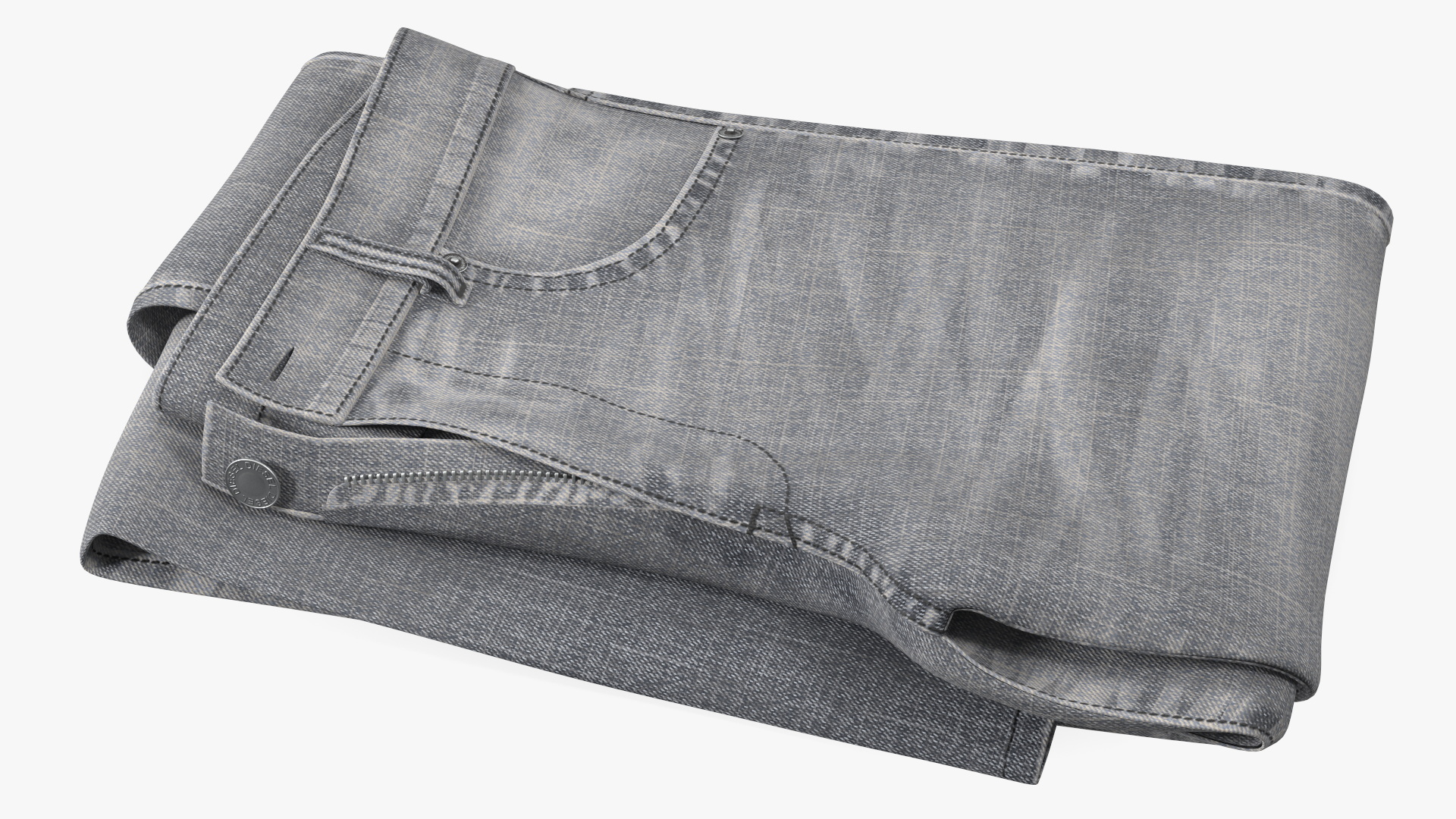 Folded Diesel Mens Jeans Gray 3D model