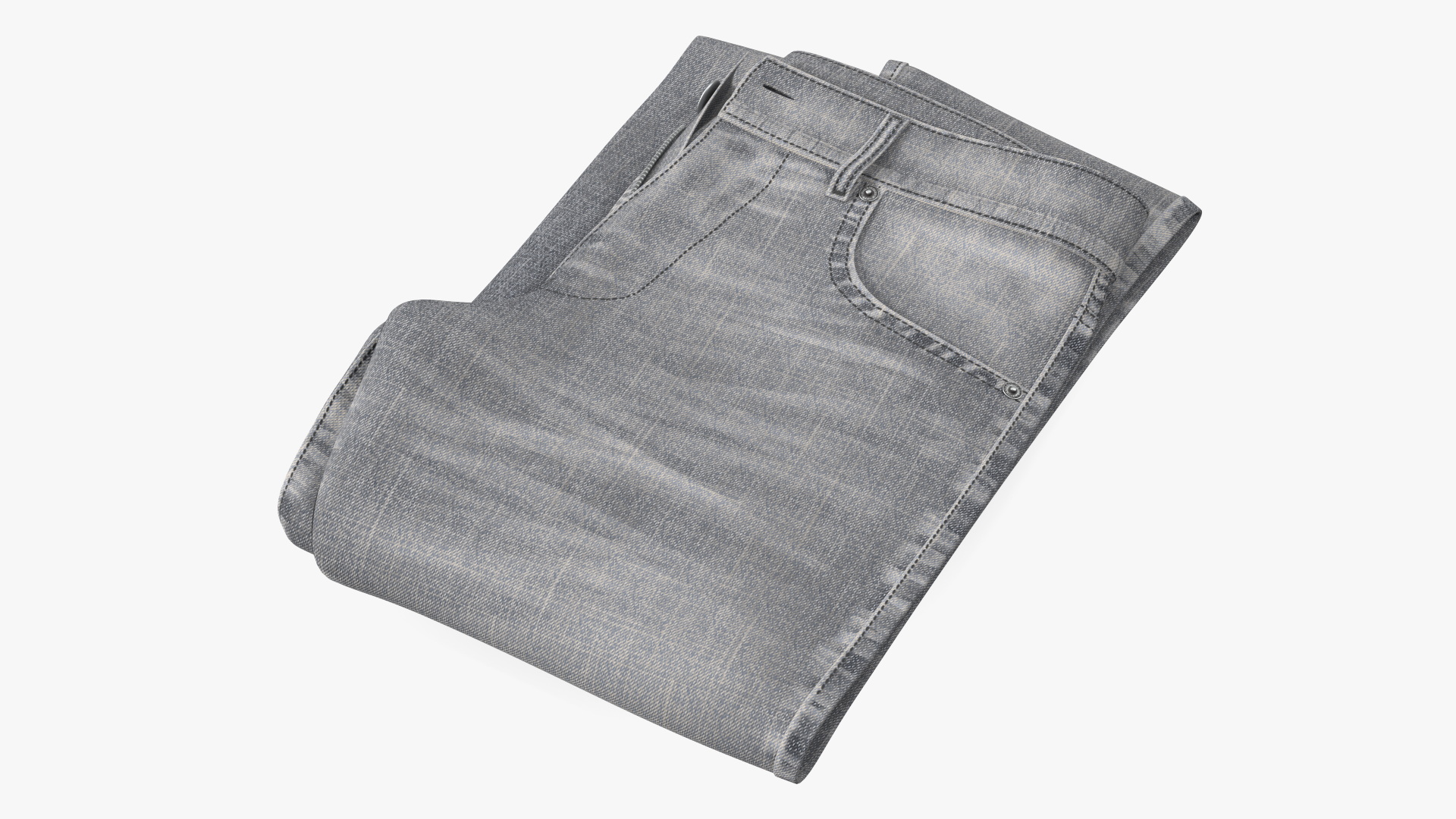 Folded Diesel Mens Jeans Gray 3D model