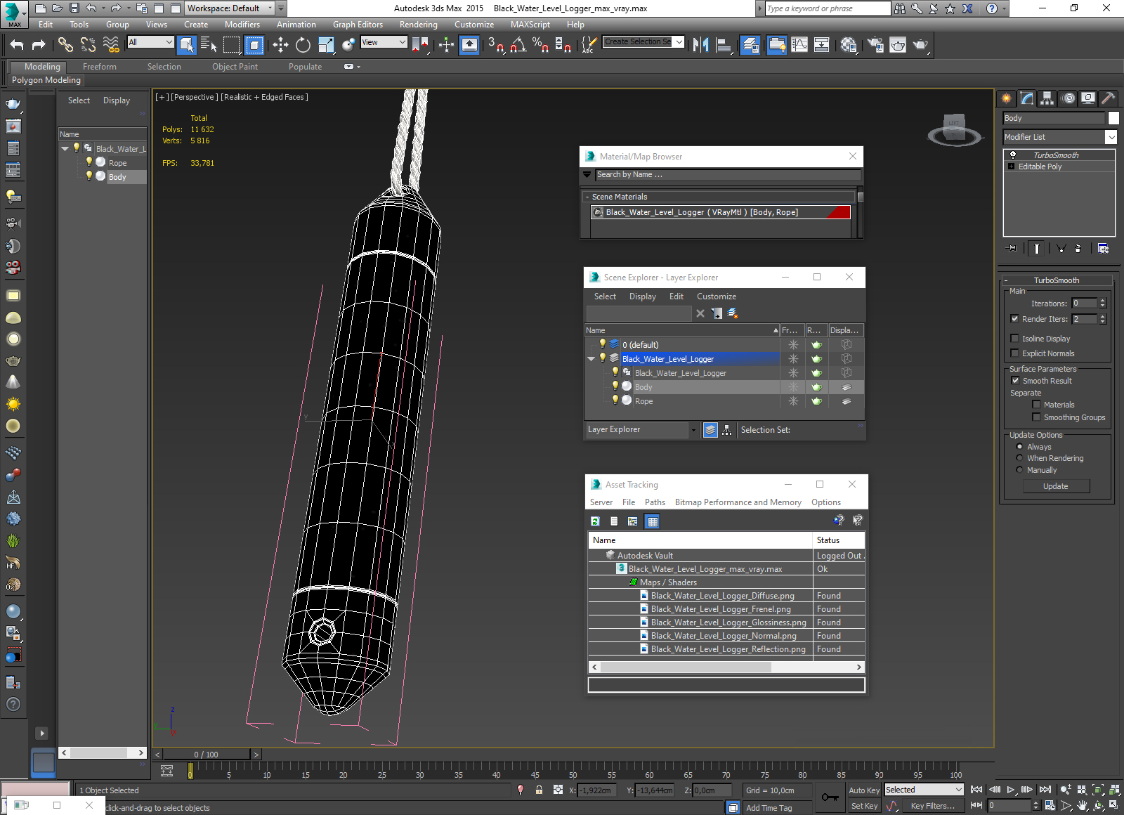 Black Water Level Logger 3D model