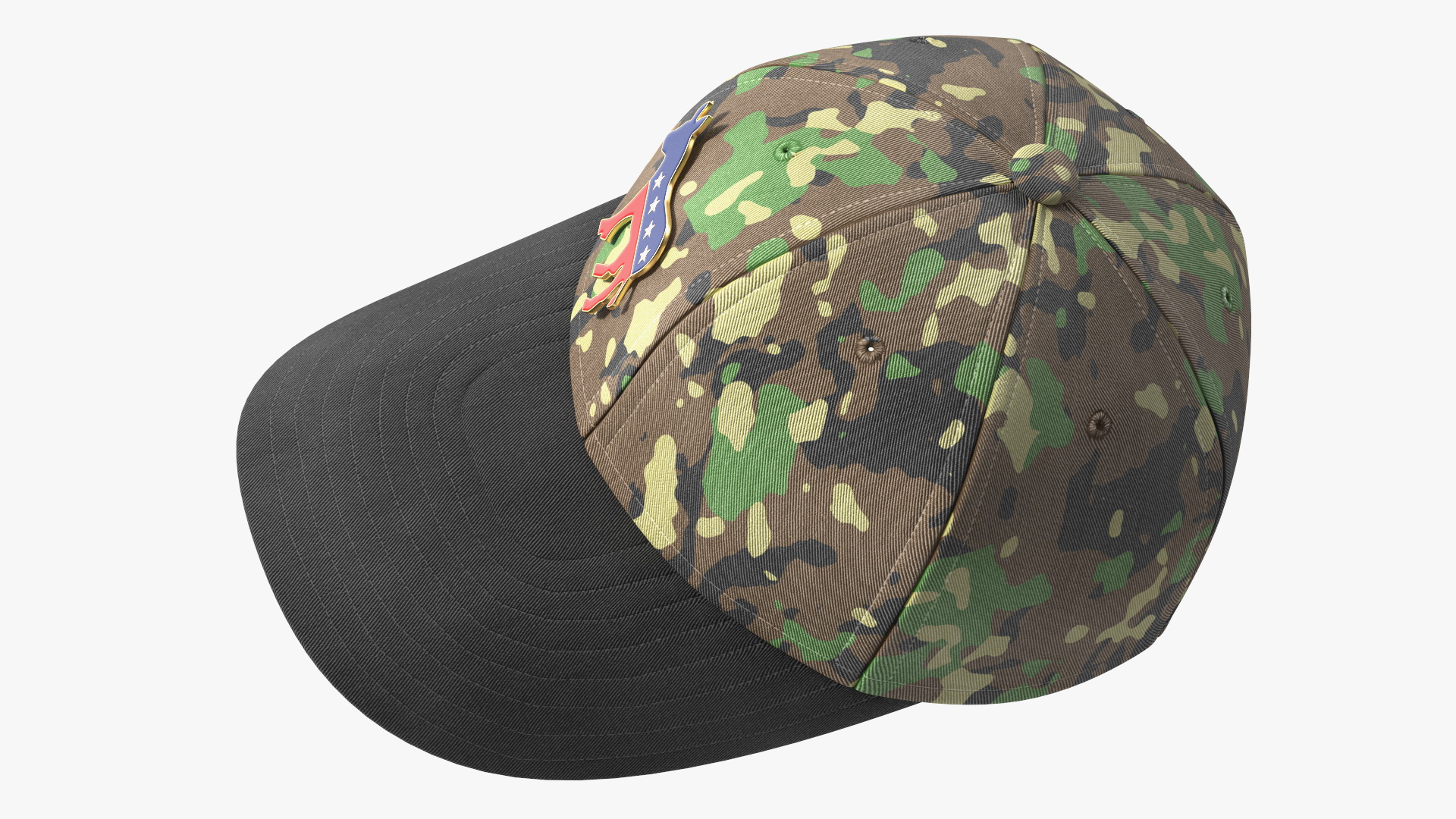 Camouflage Baseball Cap with Democratic Icon 3D model