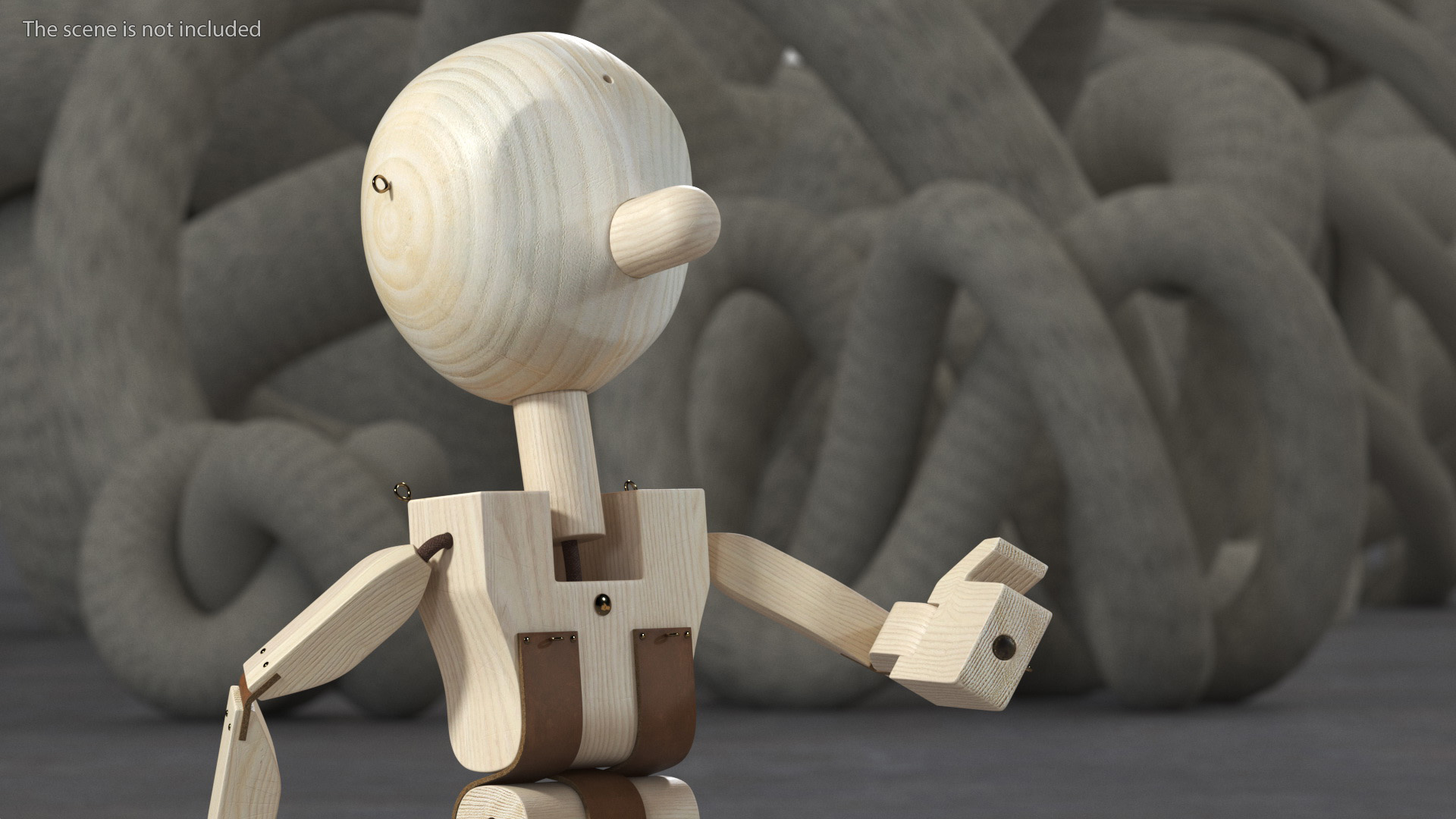 3D model Walk Raw Wooden Character