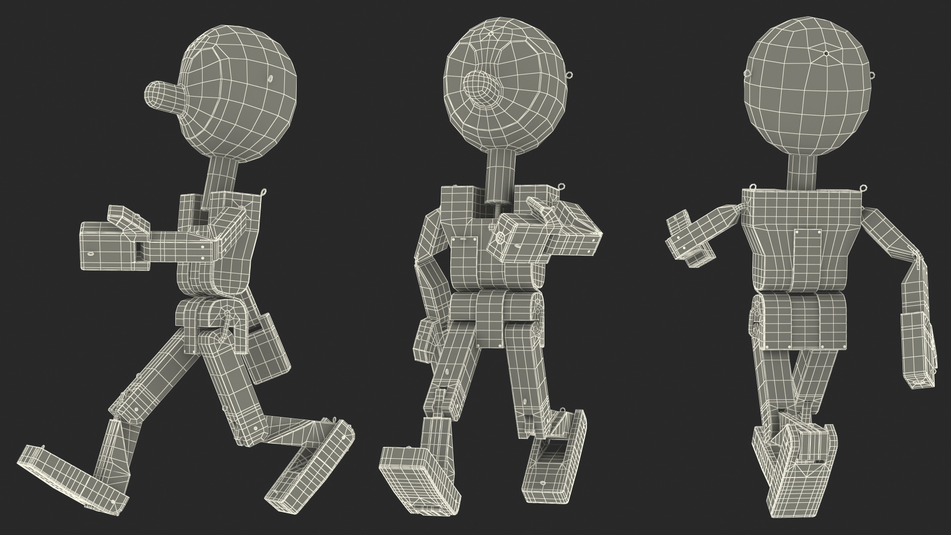 3D model Walk Raw Wooden Character