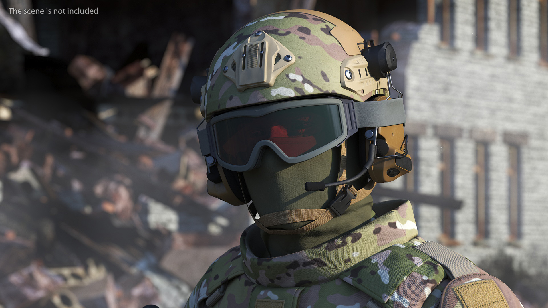 Equipped Military Soldier in Green Camo Walking 3D