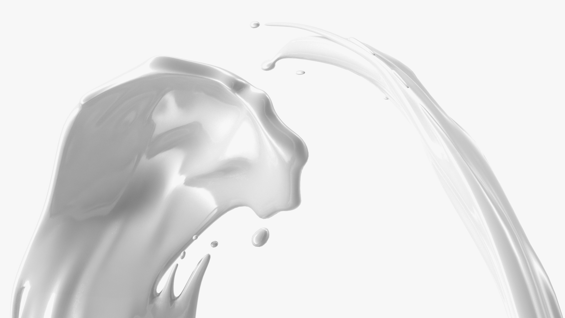 3D White Liquid Circle Splash