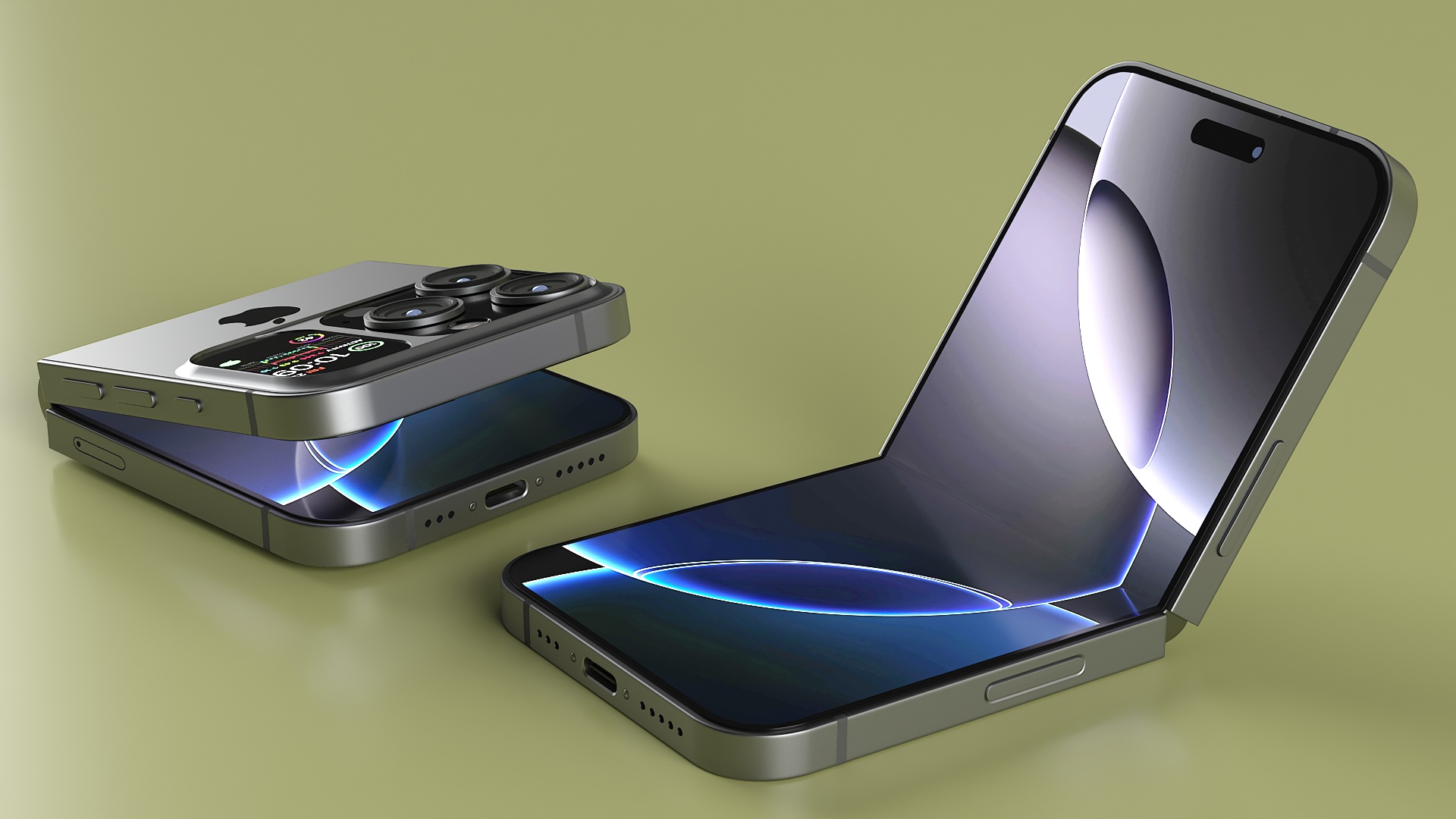 Apple iPhone Flip Midnight Black Rigged 3D model