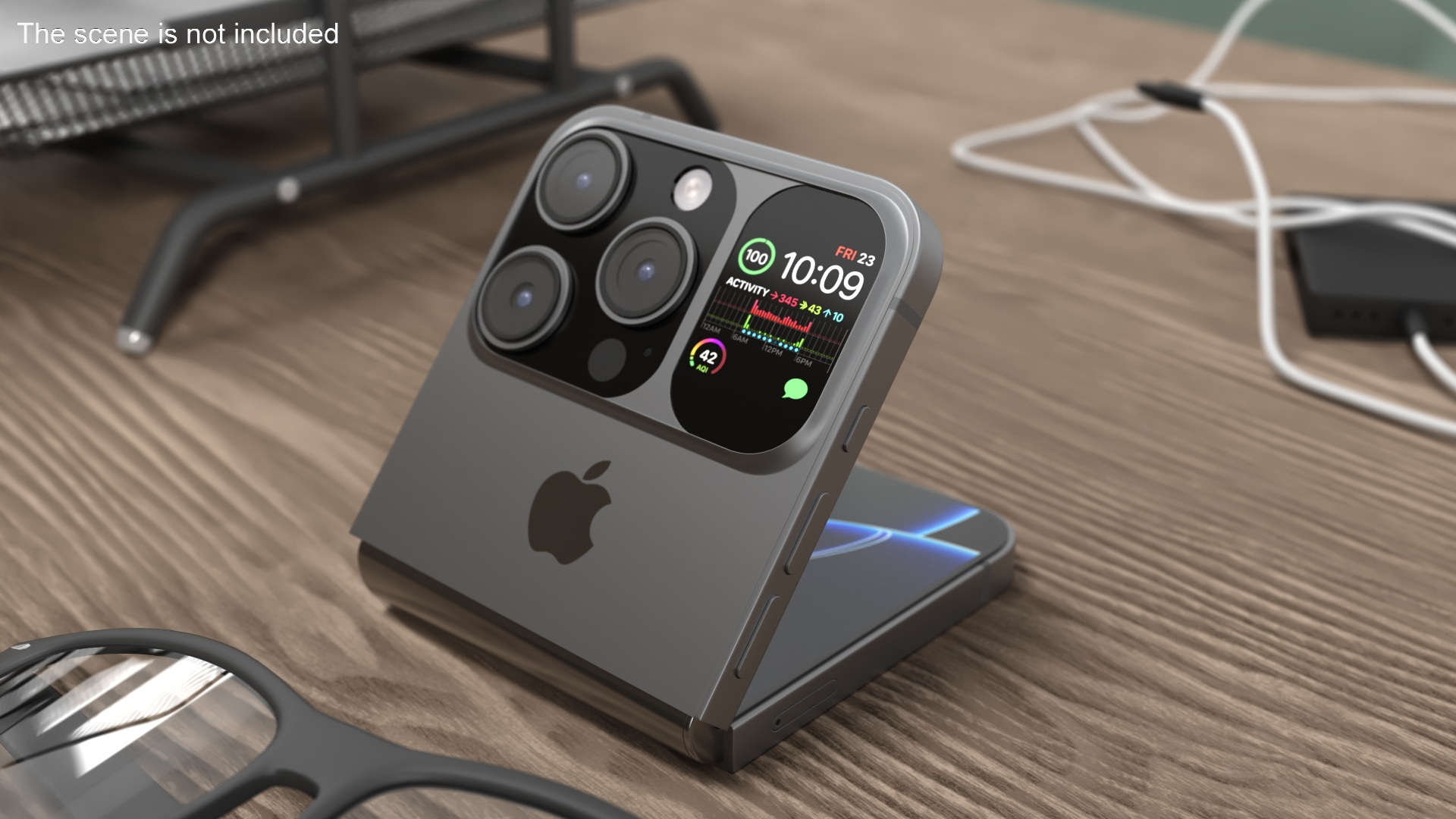 Apple iPhone Flip Midnight Black Rigged 3D model