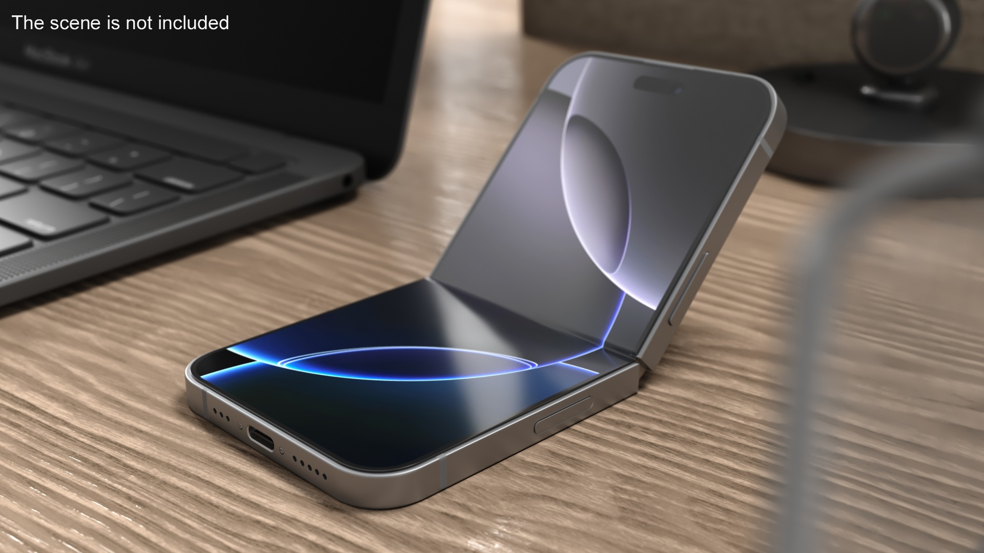 Apple iPhone Flip Midnight Black Rigged 3D model