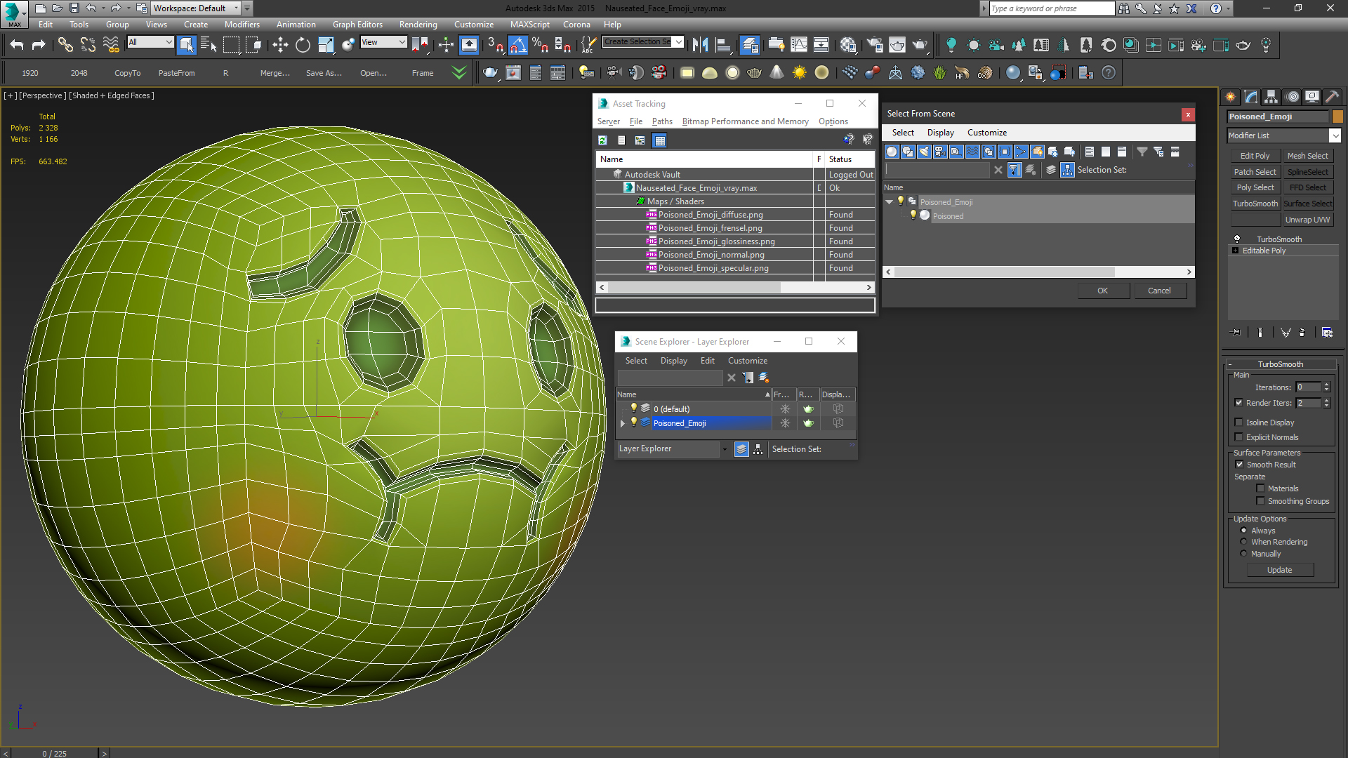 3D model Nauseated Face Emoji