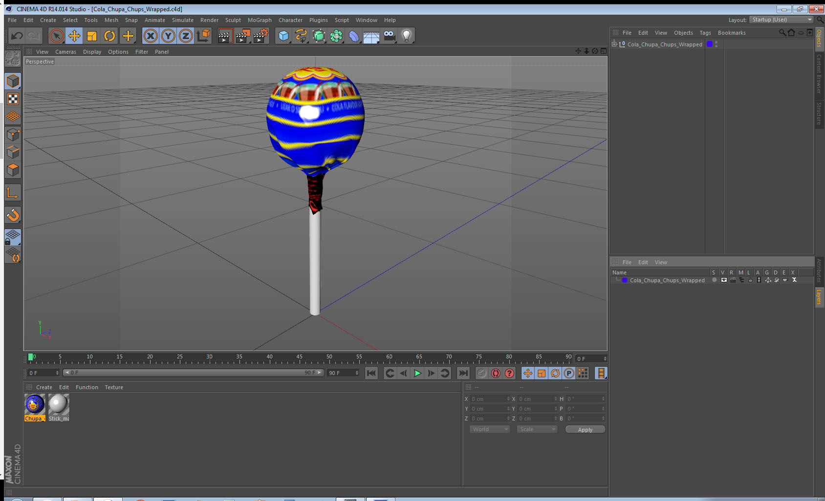 Cola Chupa Chups Wrapped 3D model