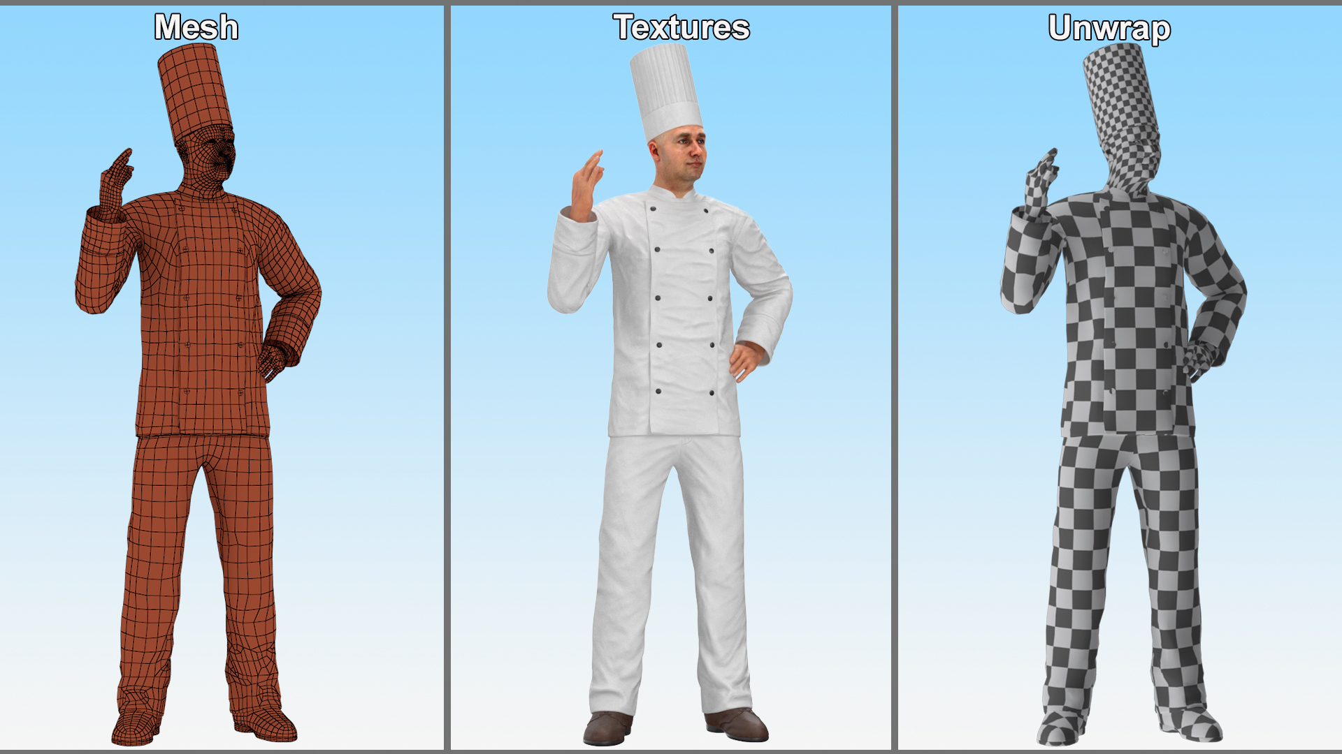 3D model Professional Chef Character in Pose