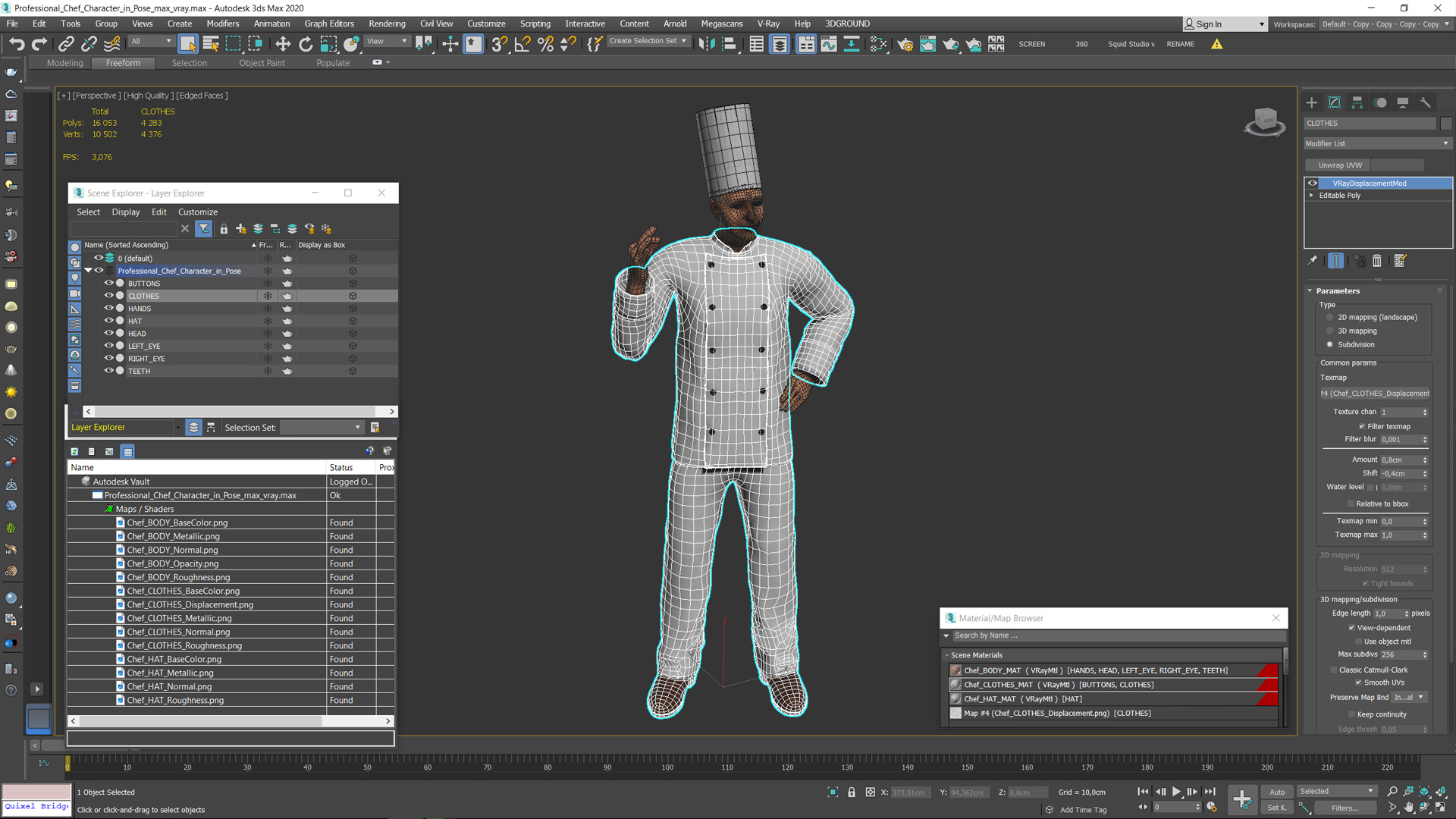 3D model Professional Chef Character in Pose