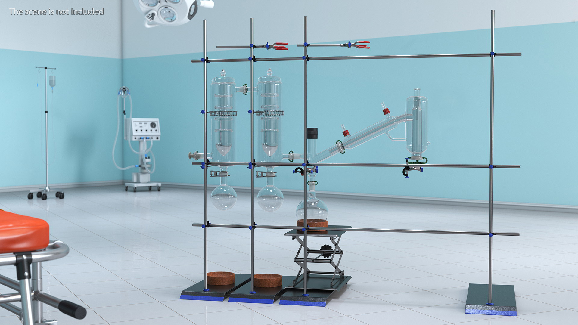 3D Distilling Stand with Flasks model