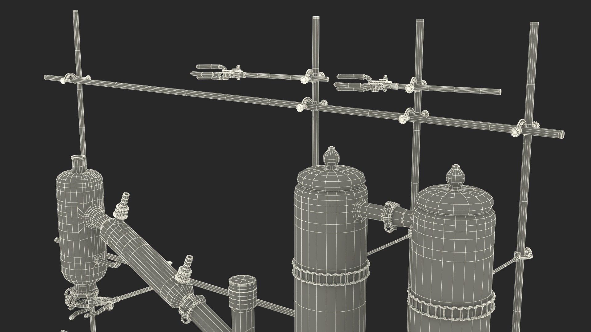 3D Distilling Stand with Flasks model