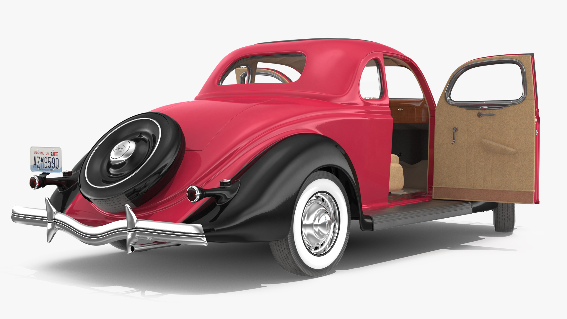 1936 Ford V8 Coupe Red 3D