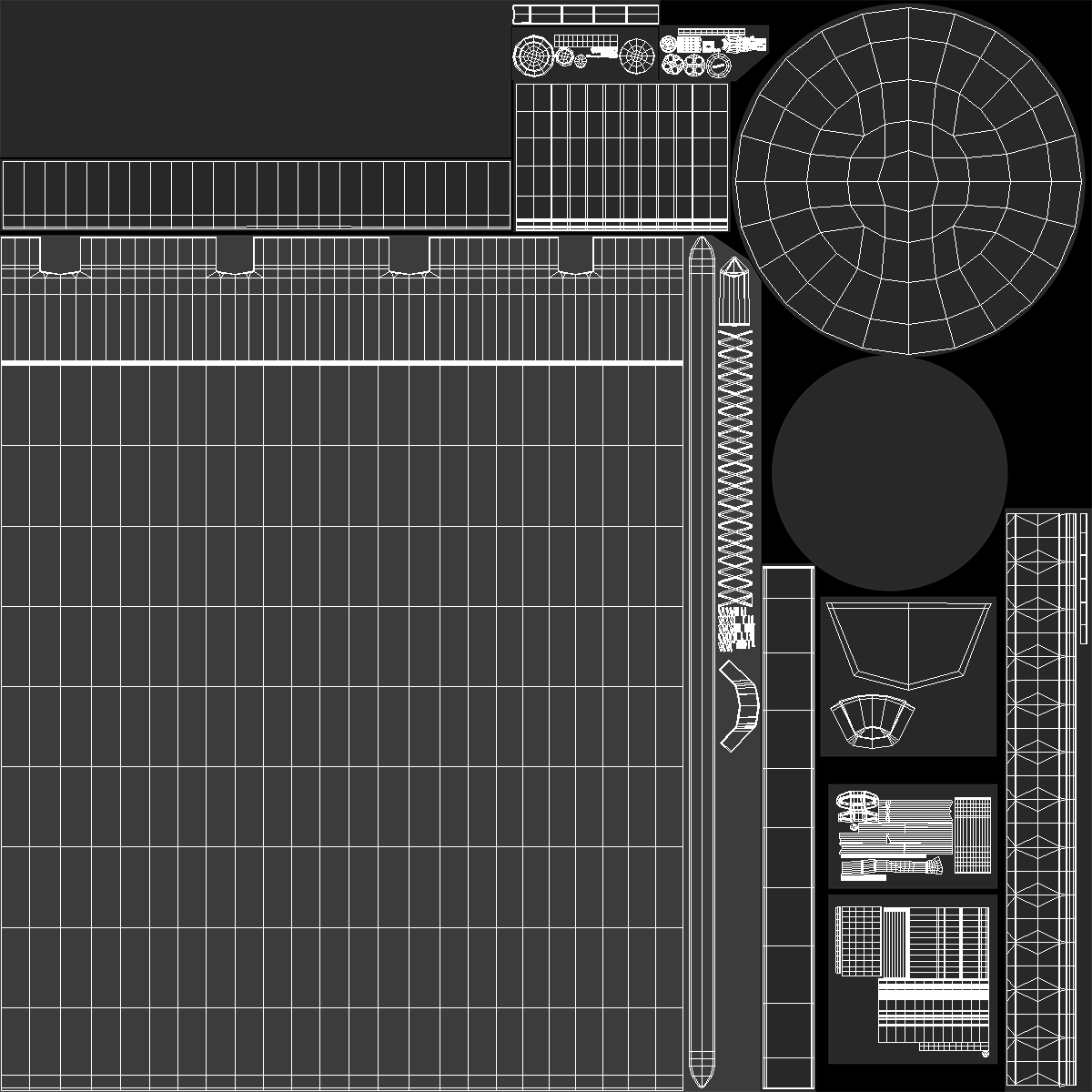 3D model Heavy Lift Launch Rocket Main Parts