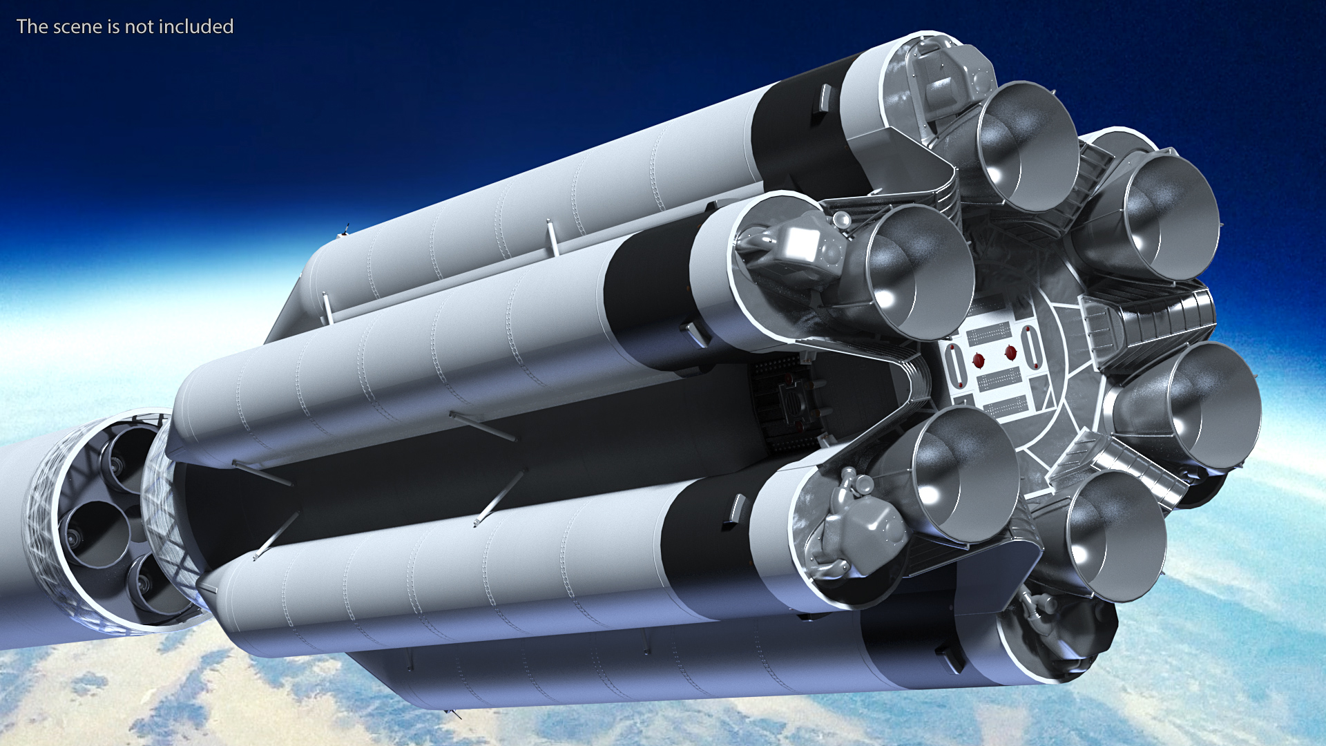 3D model Heavy Lift Launch Rocket Main Parts