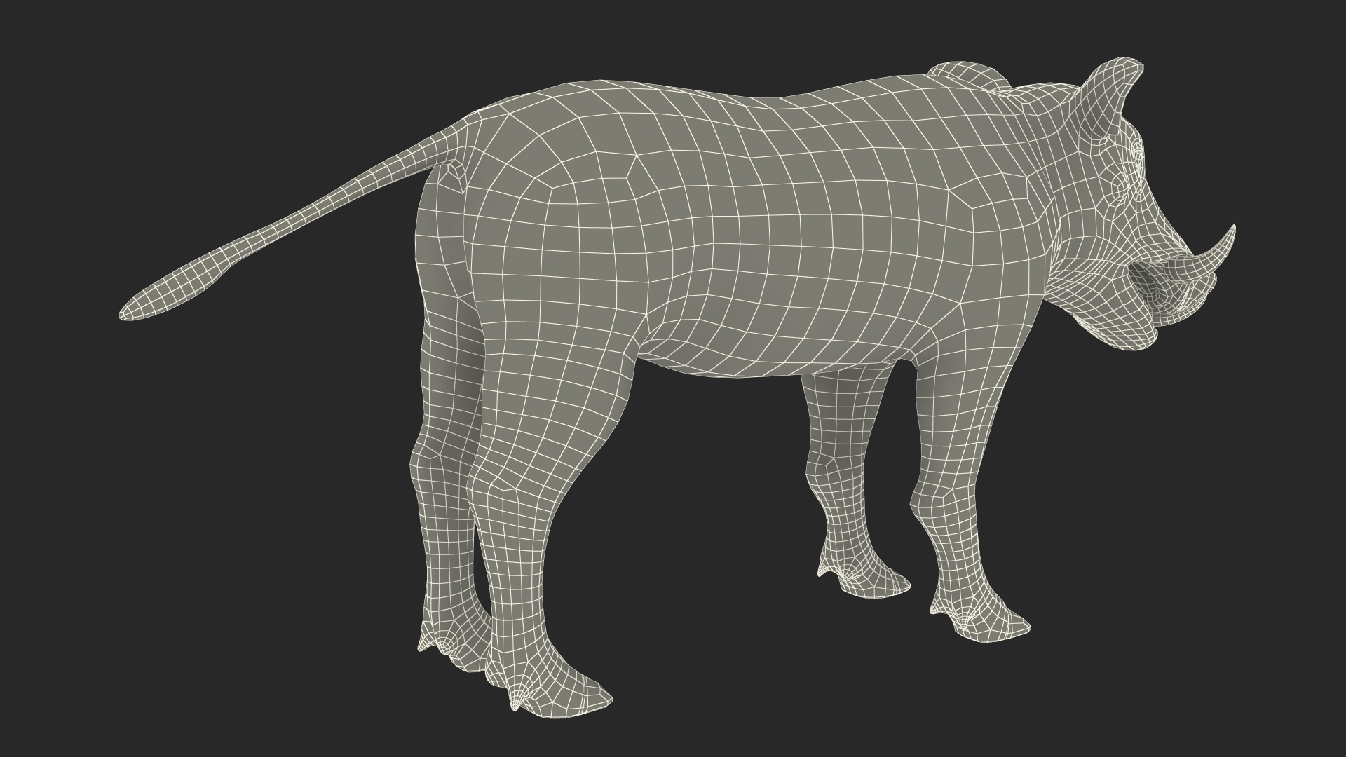 3D Warthog Fur Rigged model