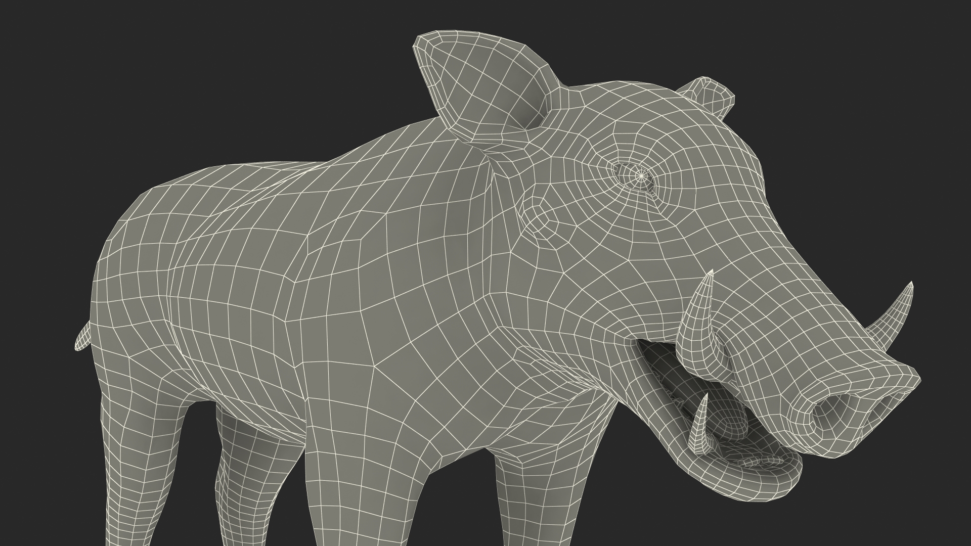 3D Warthog Fur Rigged model