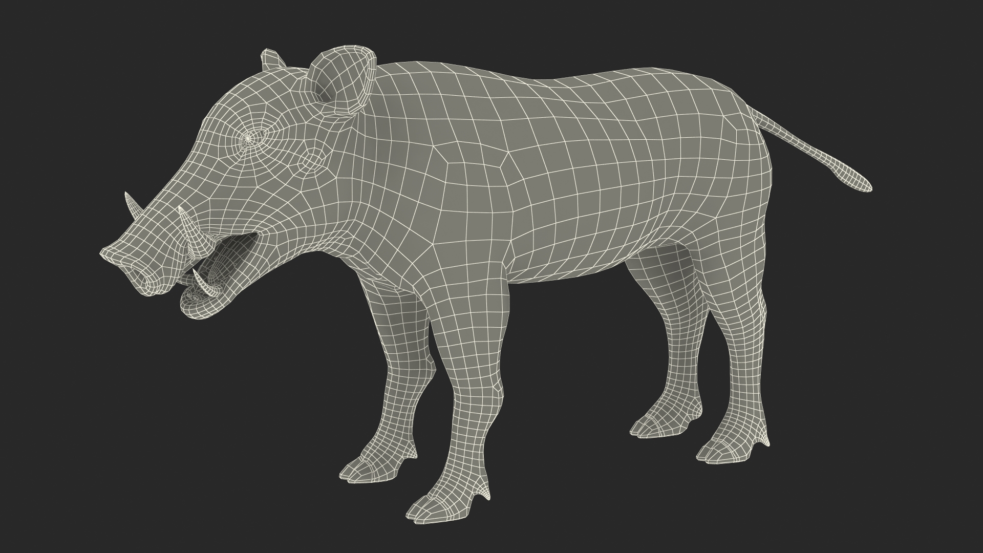 3D Warthog Fur Rigged model