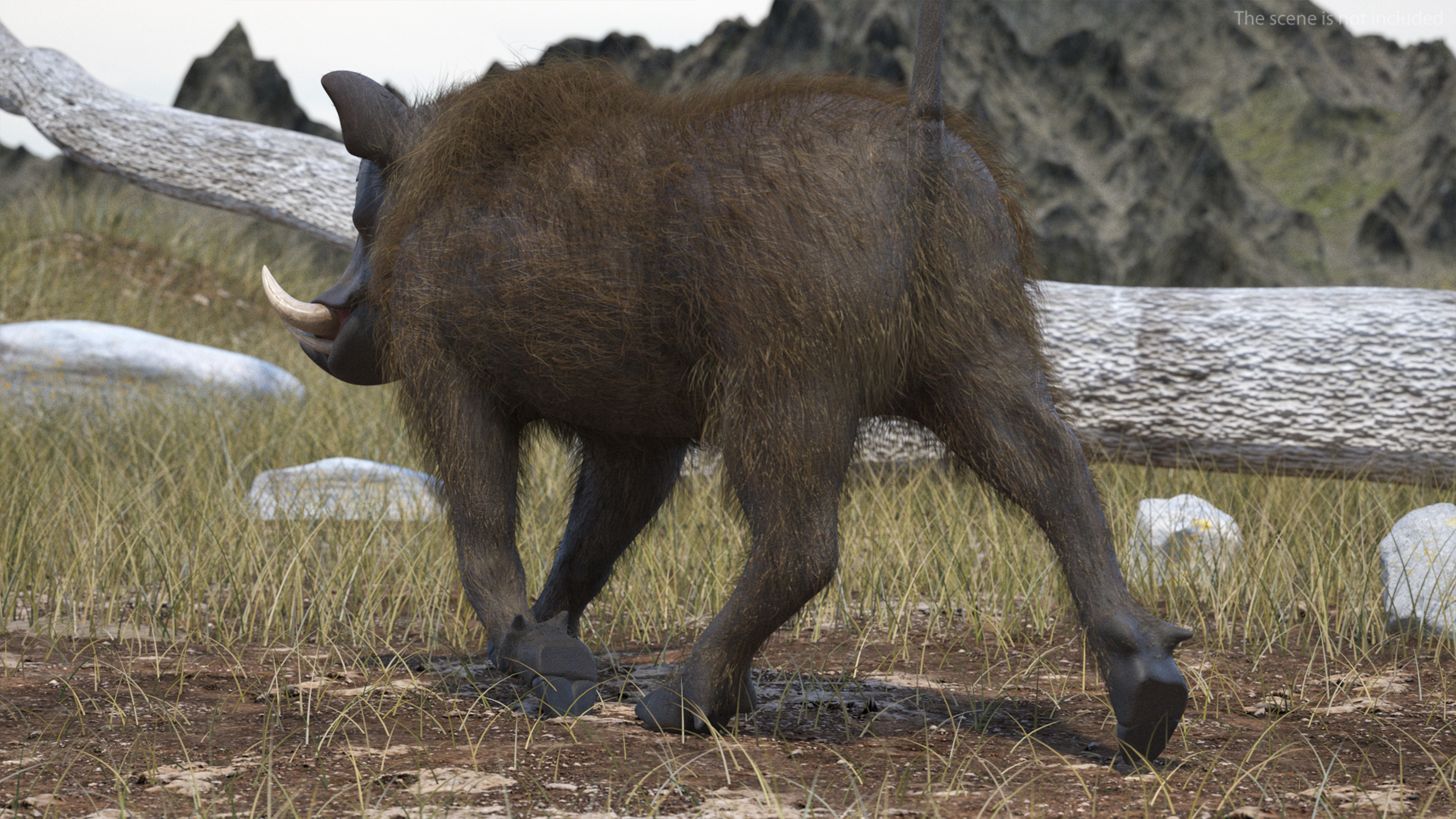 3D Warthog Fur Rigged model