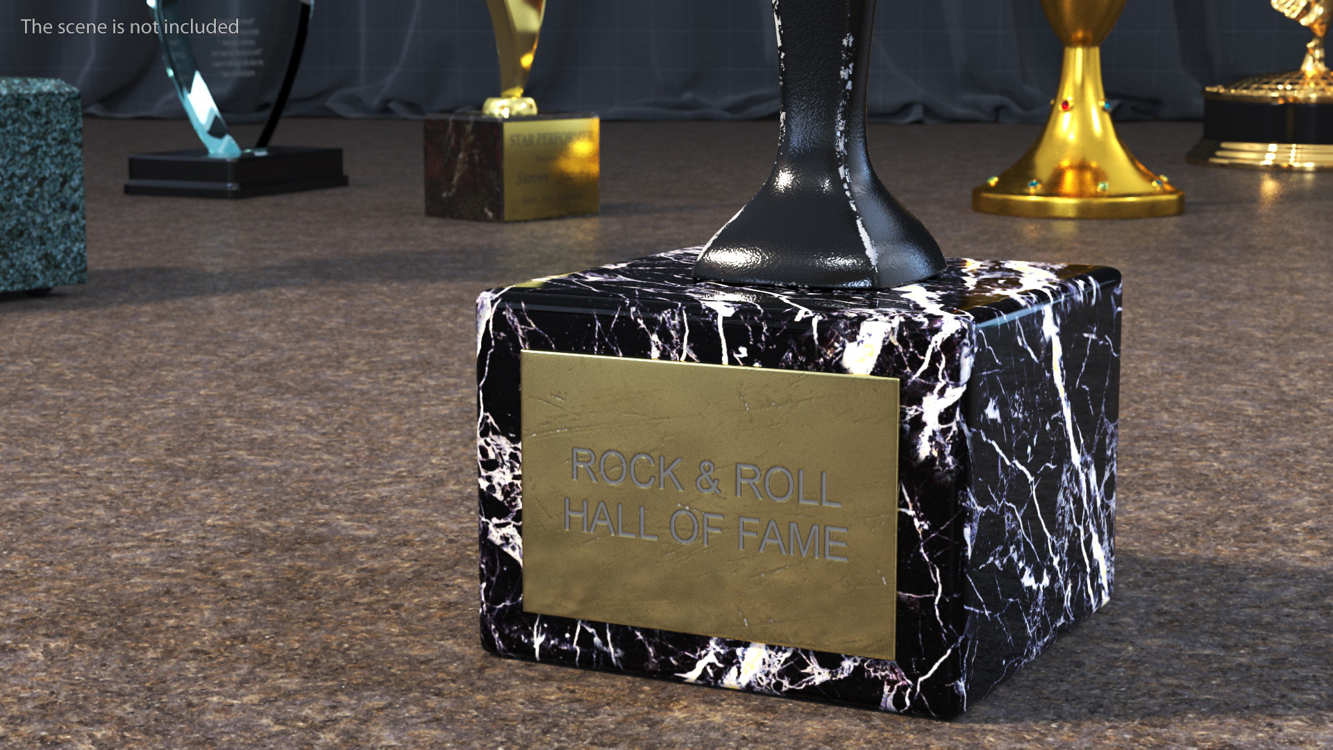 3D Rock and Roll Hall of Fame Trophy Crushed