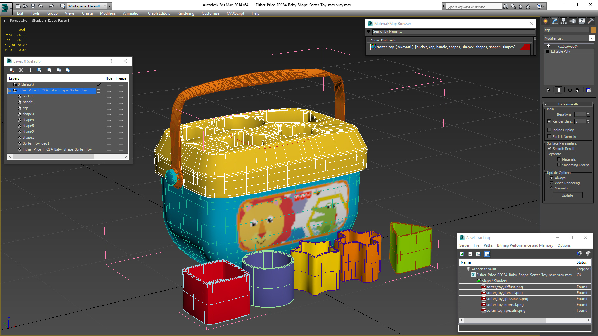 3D model Fisher Price FFC84 Baby Shape Sorter Toy