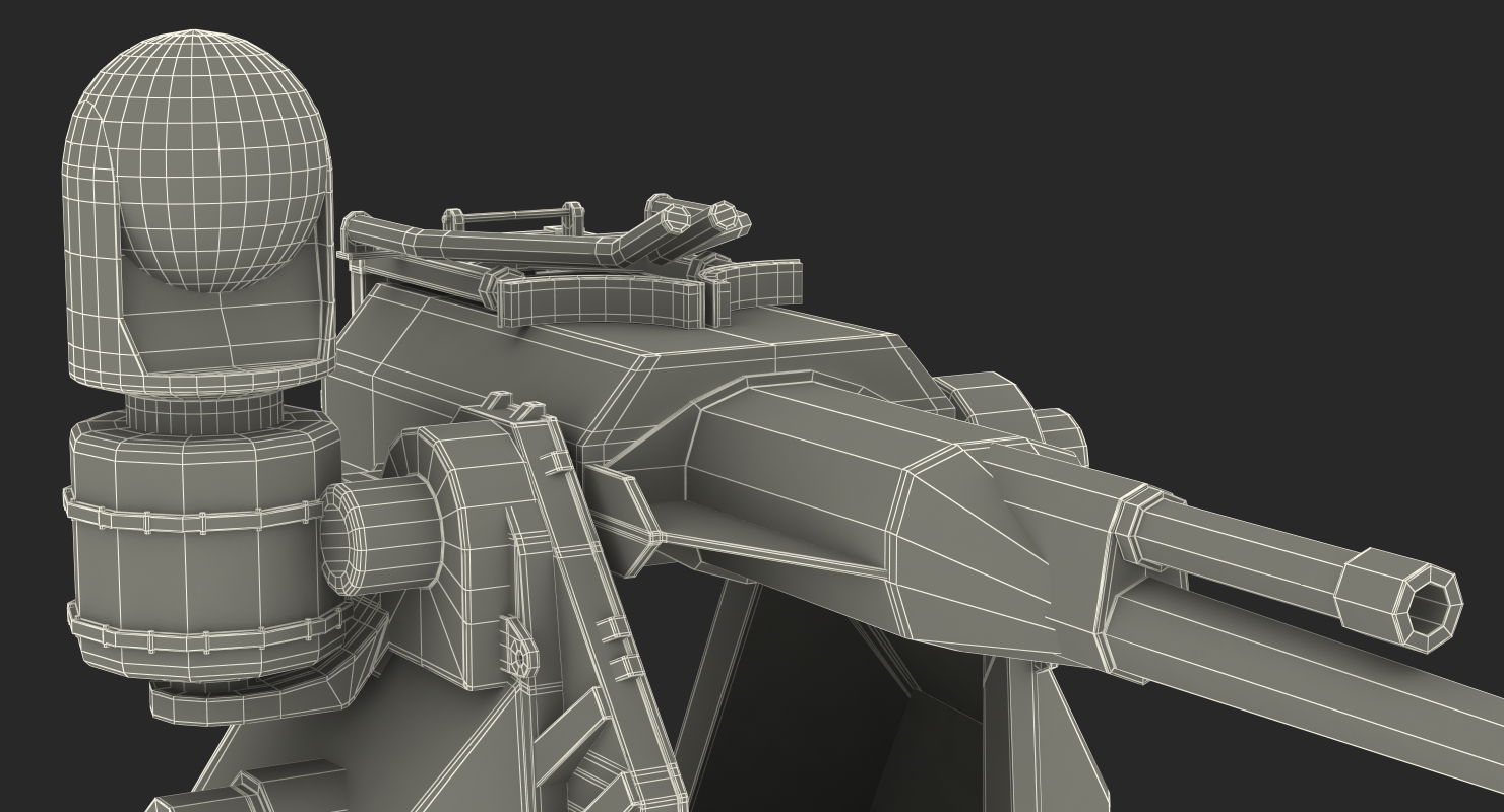 3D M242 Bushmaster Autocannon