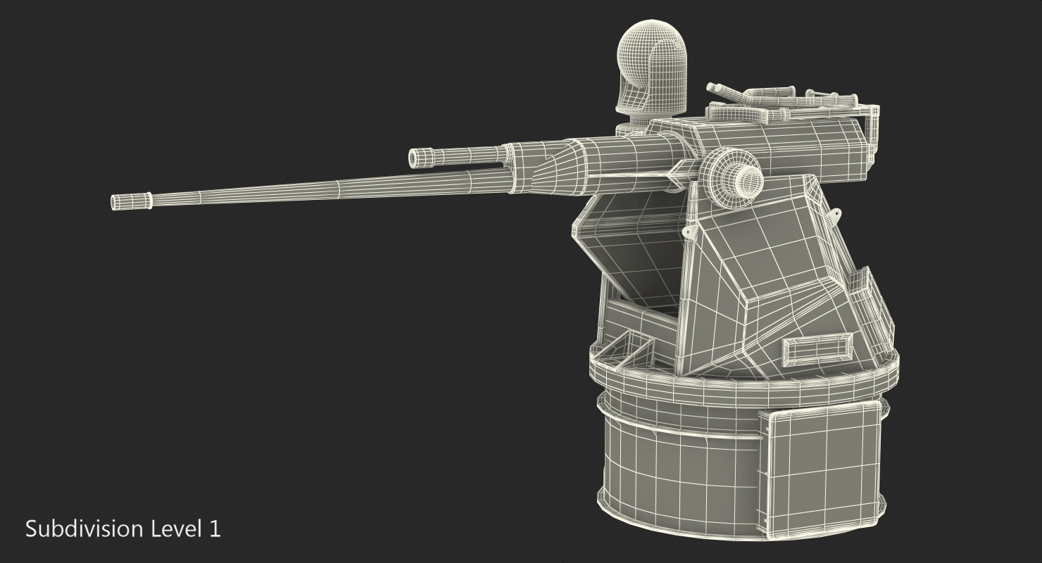 3D M242 Bushmaster Autocannon