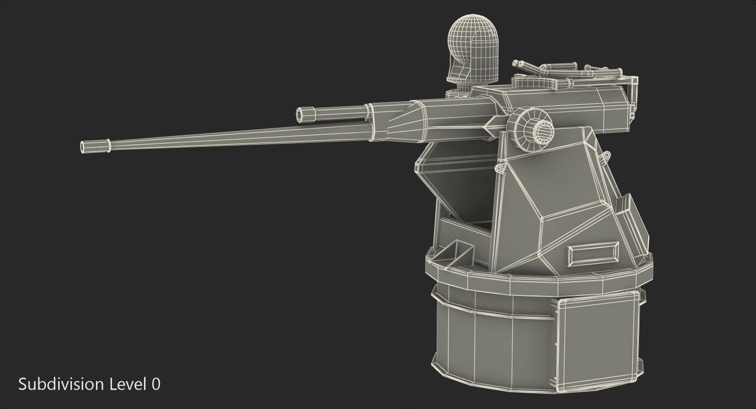 3D M242 Bushmaster Autocannon