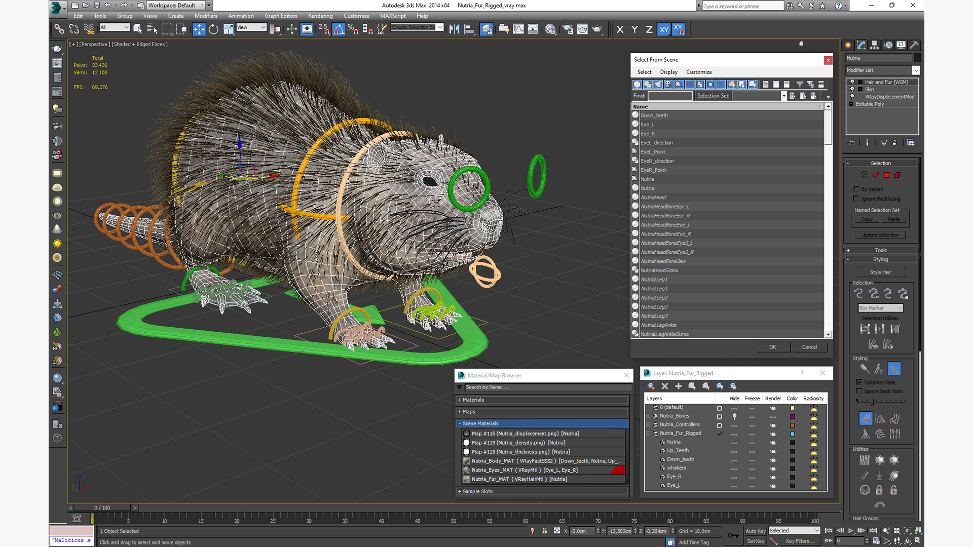 Nutria Fur Rigged 3D