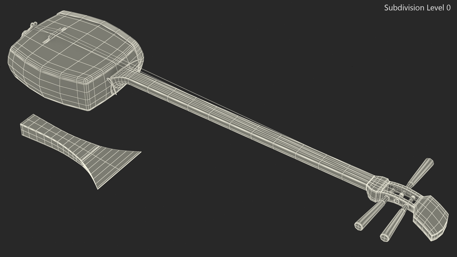 Shamisen White 3D model