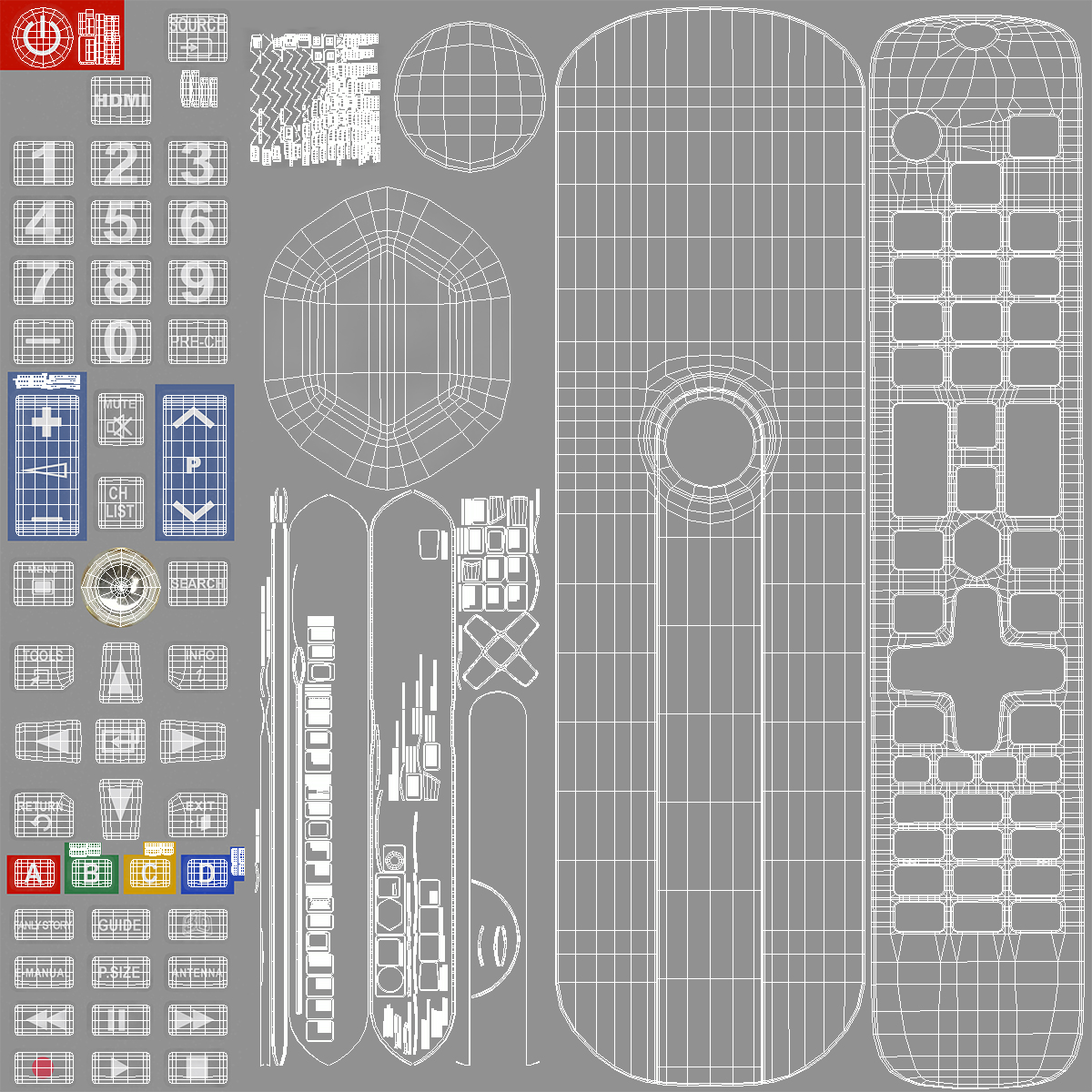 3D model TV Remote Control Generic