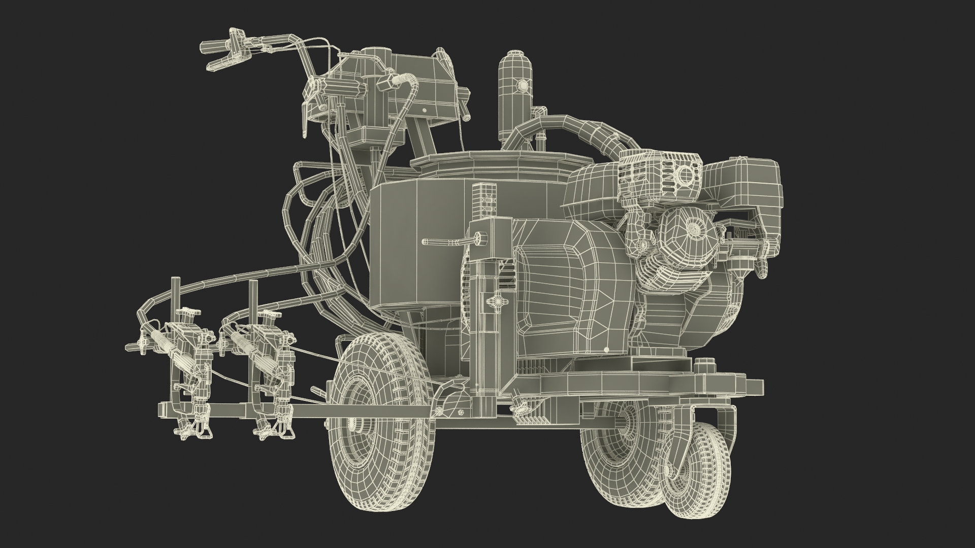 3D Cold Paint Road Marking Machine Rigged model